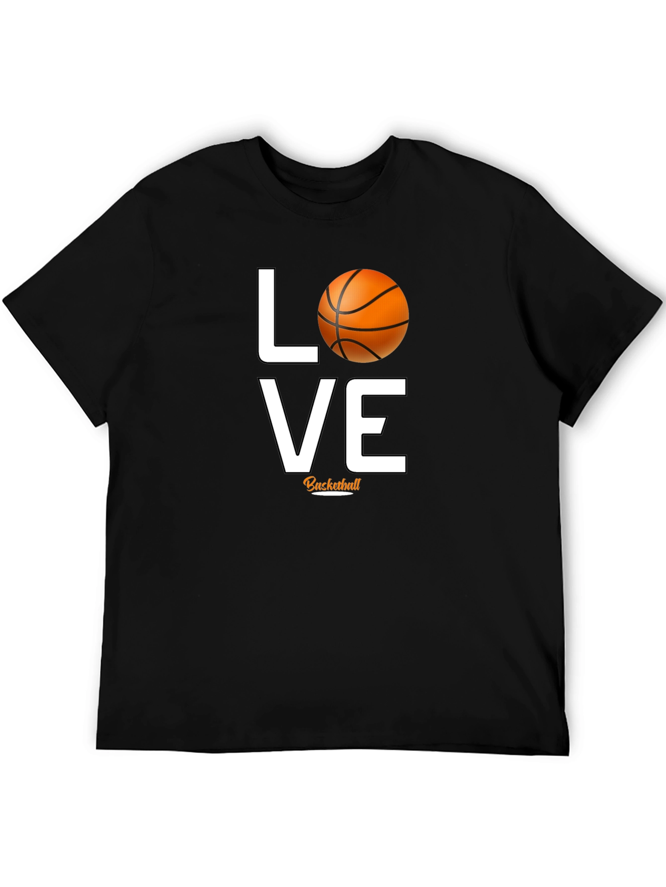 Love Basketball Graphic Tee - Black Cotton T-Shirt