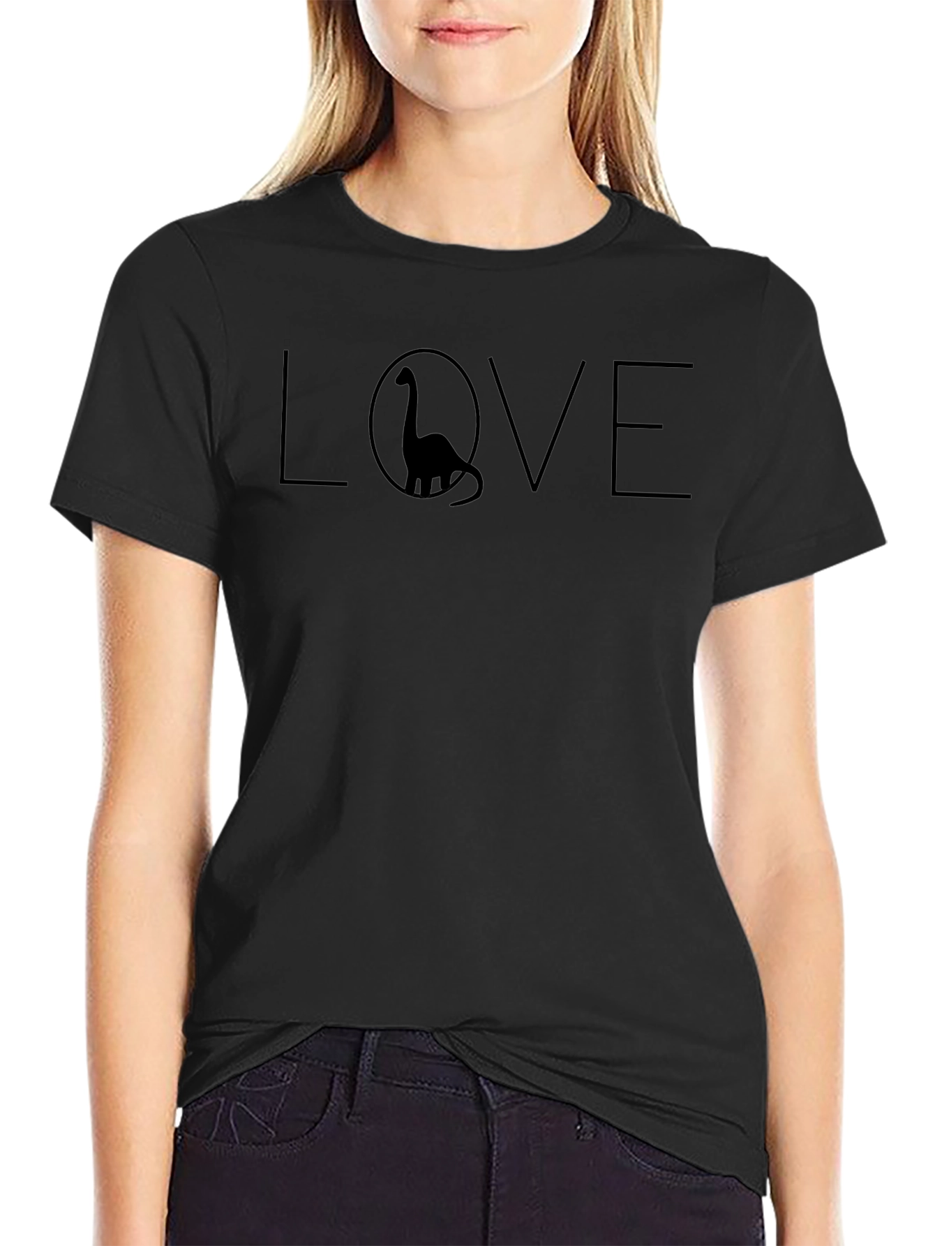 Dino Love T-Shirt - Mens Black Graphic Tee