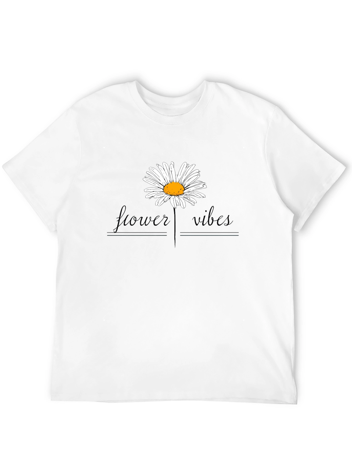 Flower Vibes Graphic Tee - Black Cotton Blend Shirt