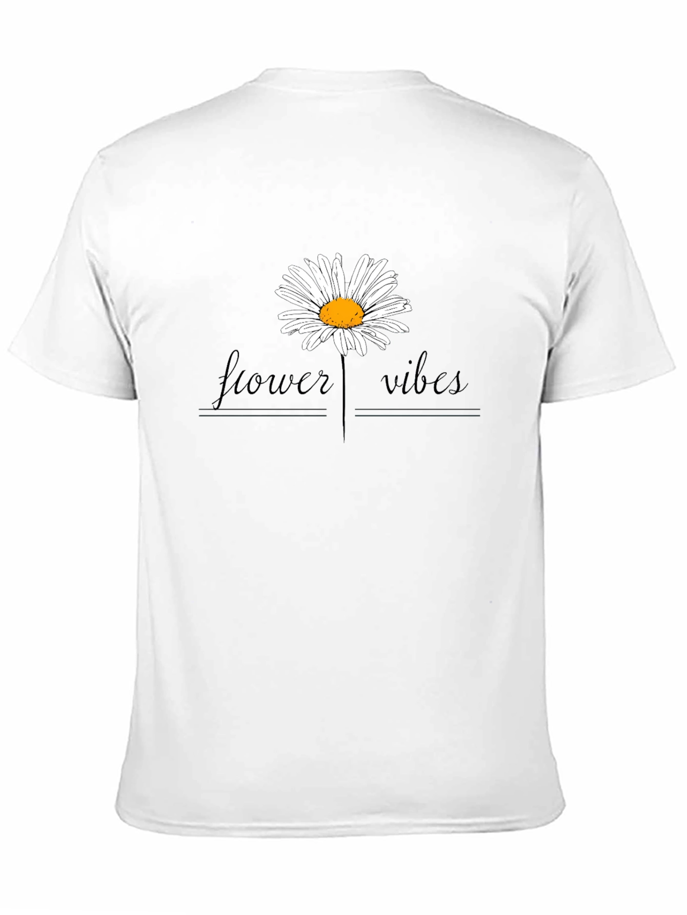 Flower Vibes Graphic Tee - Black Cotton Blend Shirt