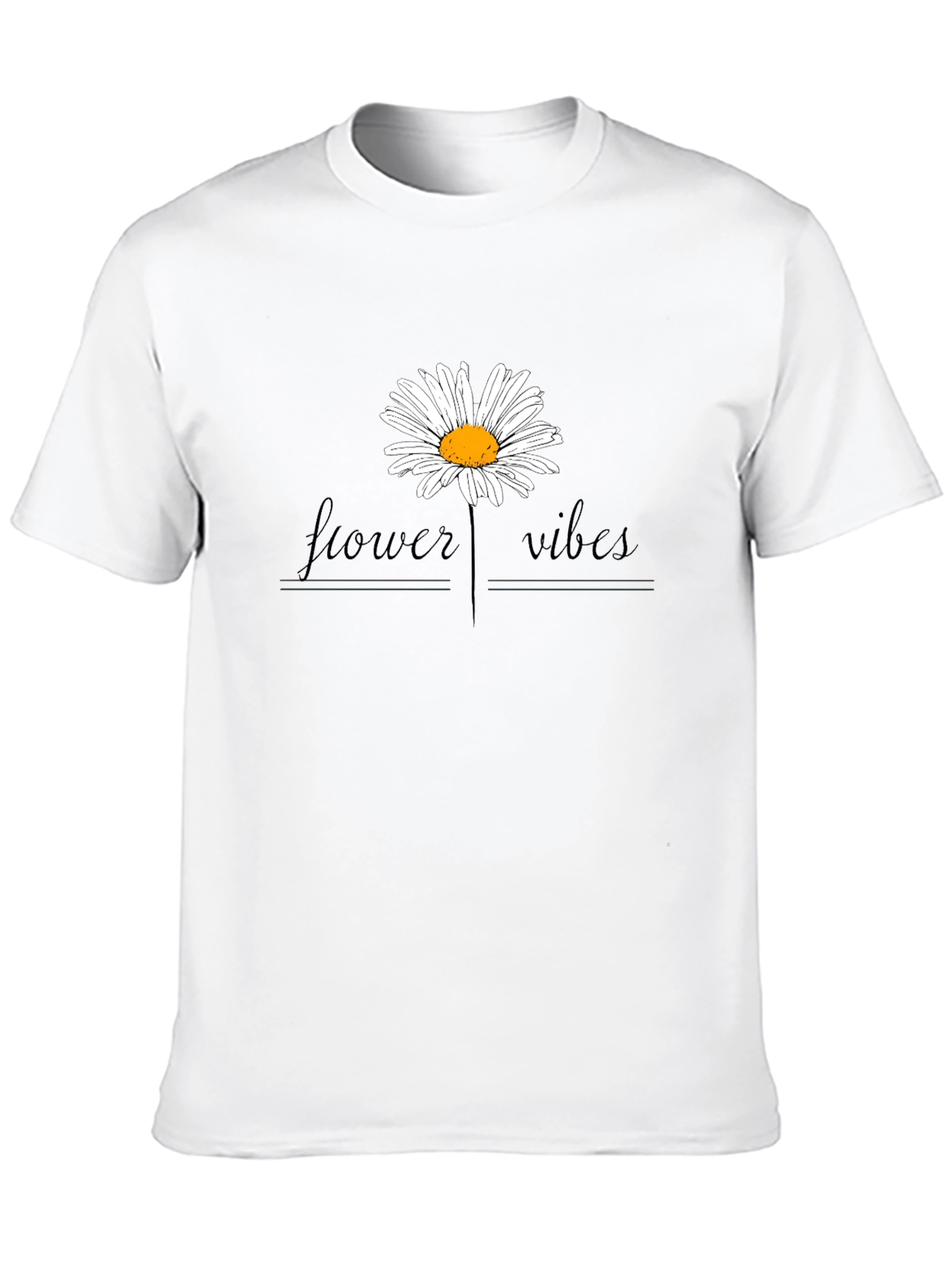 Flower Vibes Graphic Tee - Black Cotton Blend Shirt