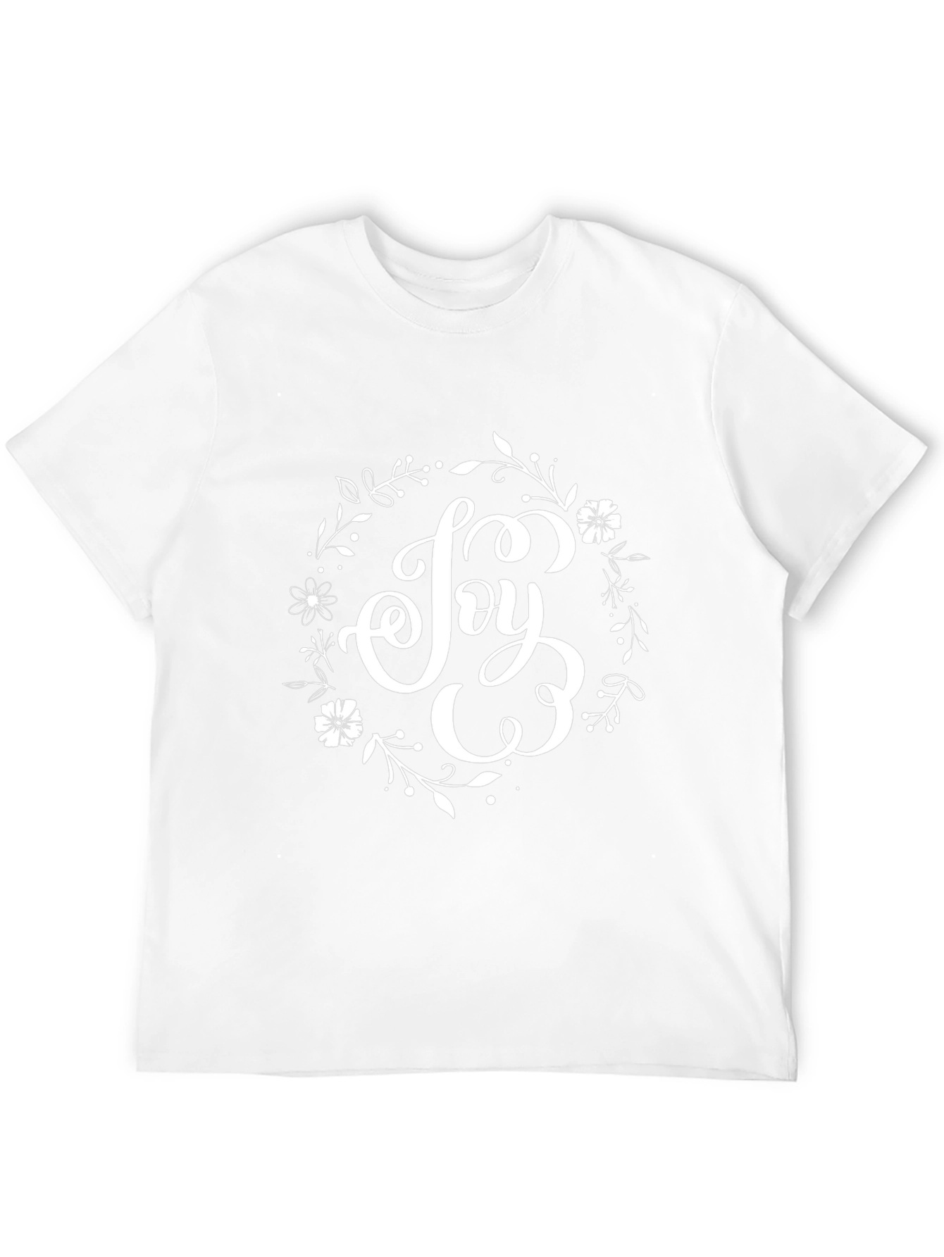Joy Floral Wreath Black T-Shirt
