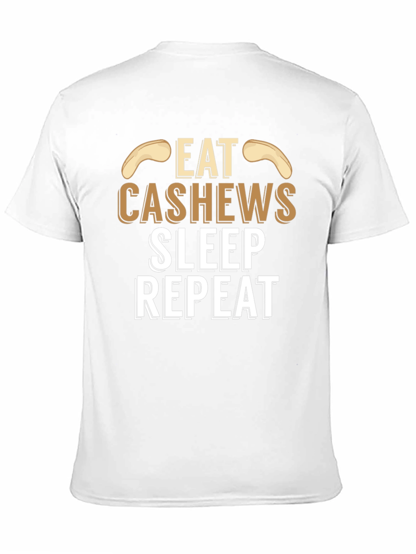 Eat Cashews Sleep Repeat Black Graphic T-Shirt