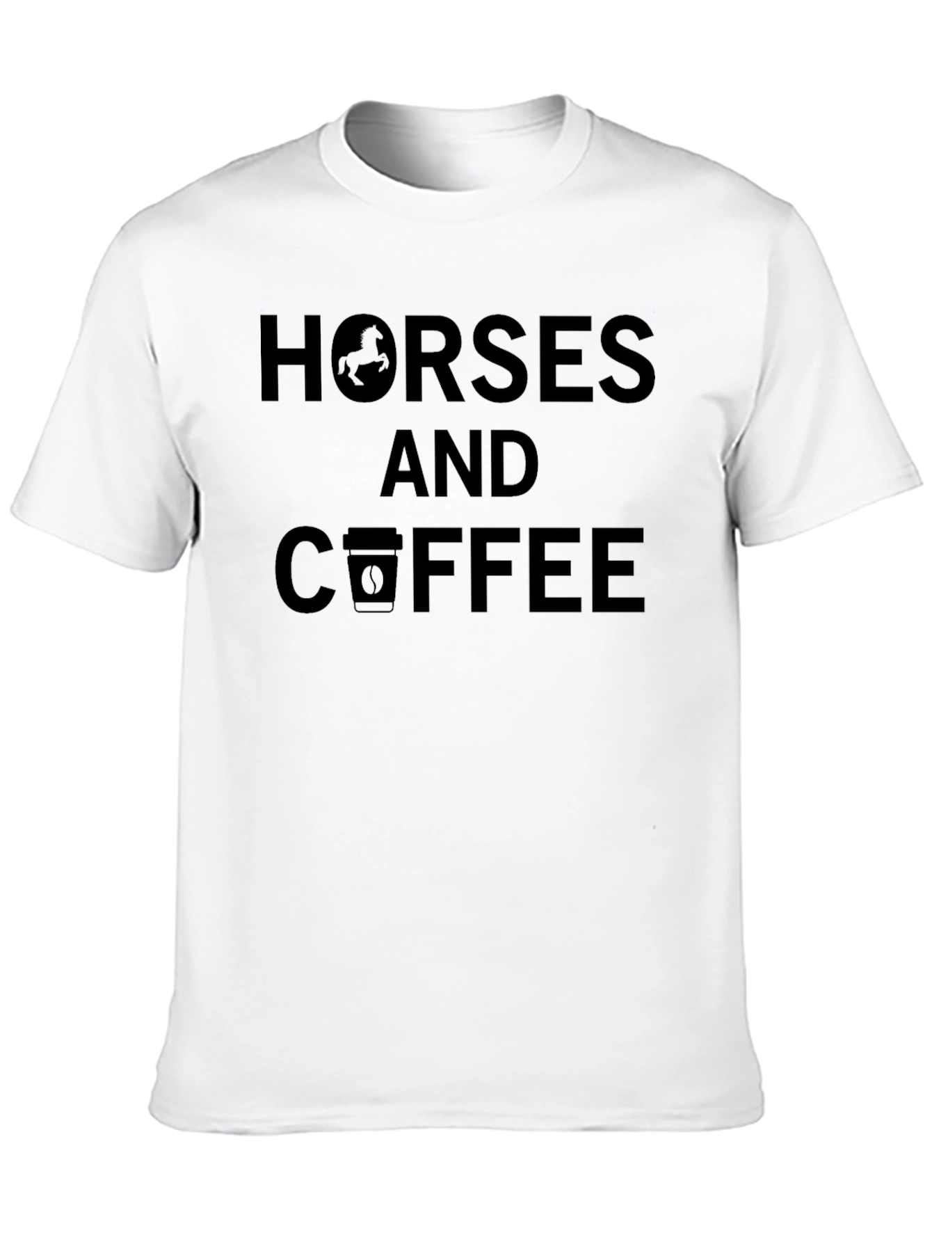 Horses and Coffee Graphic Tee - Black