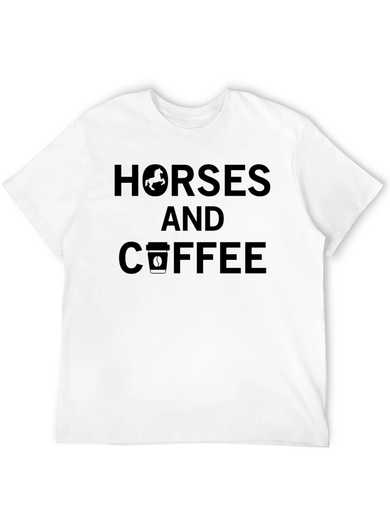 Horses and Coffee Graphic Tee - Black