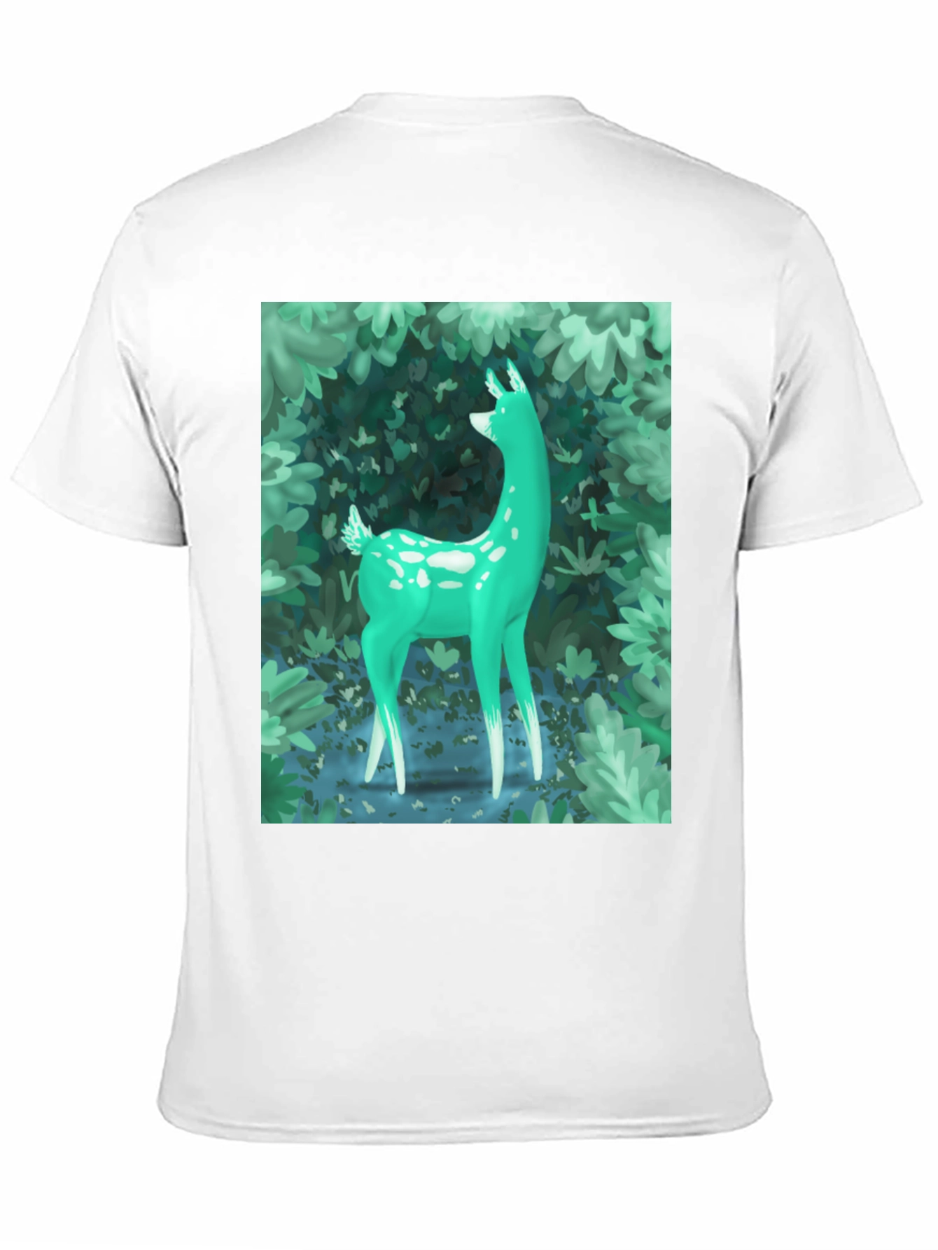Enchanted Forest Deer Graphic Tee - Black