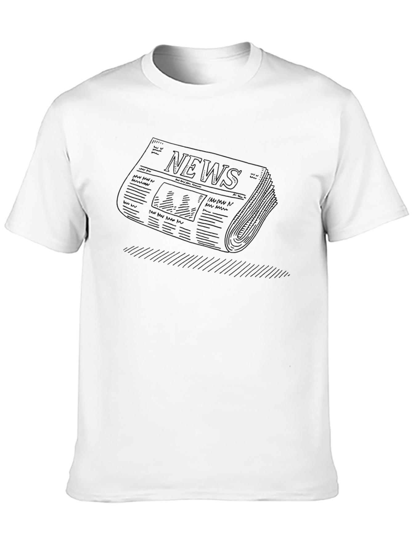 Modern Newspaper Graphic Black T-Shirt