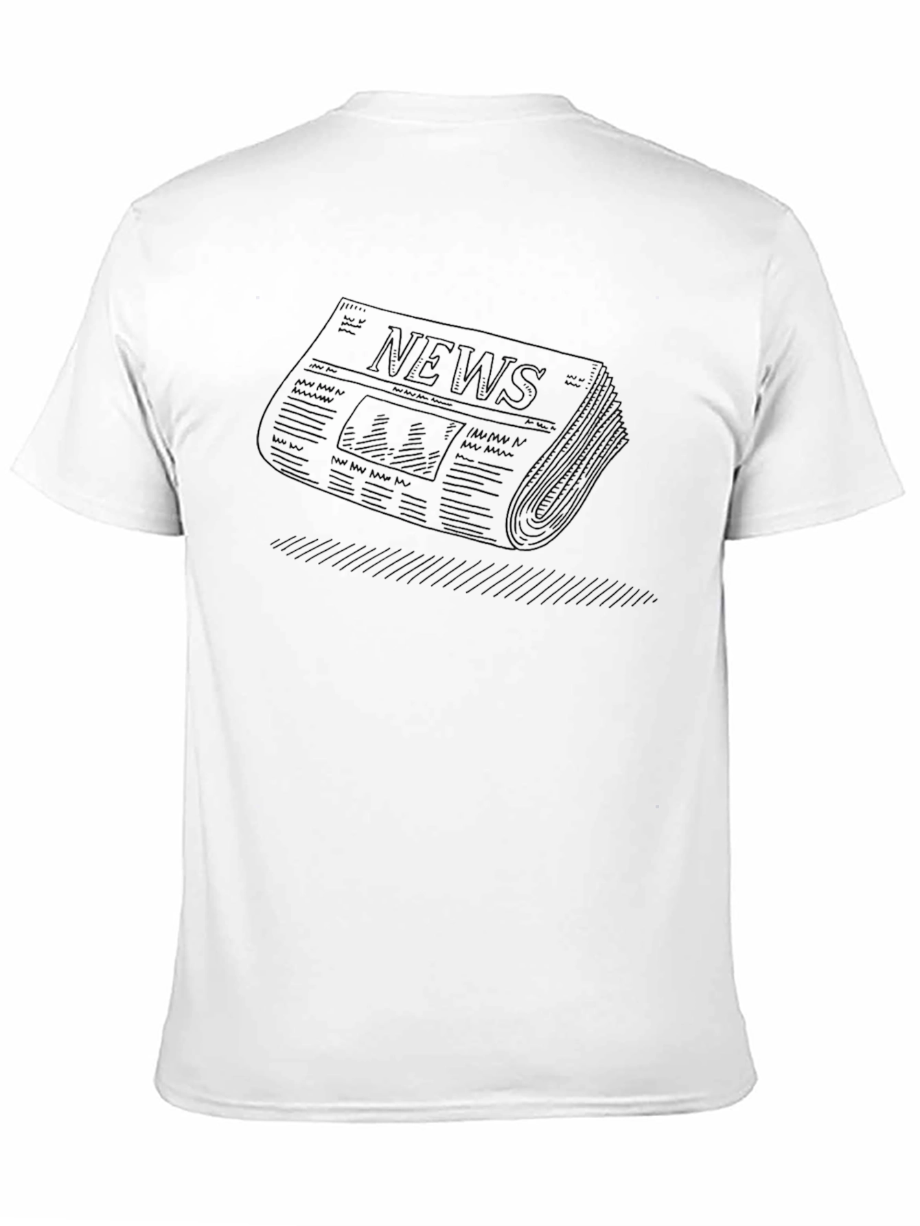 Modern Newspaper Graphic Black T-Shirt