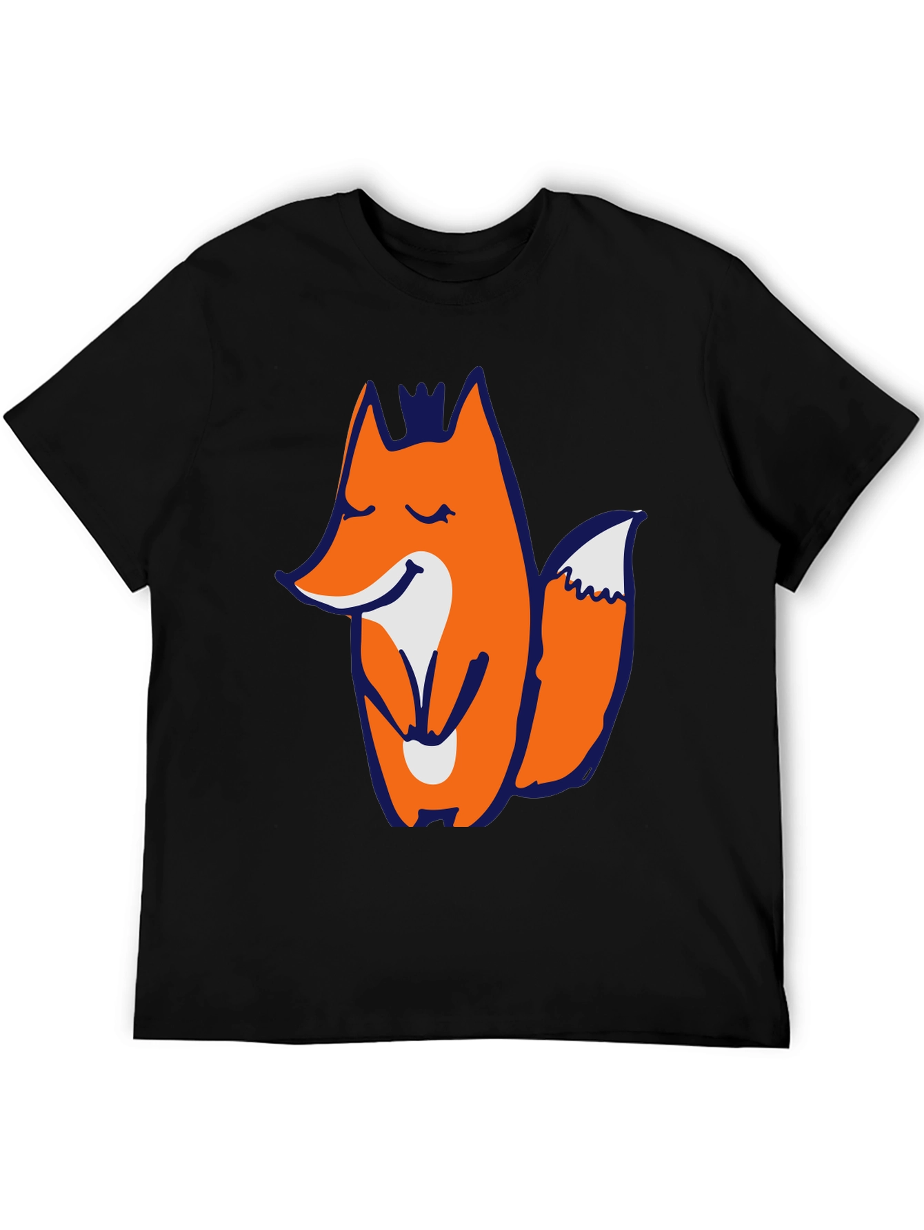 Mens Black T-shirt with Fox Graphic