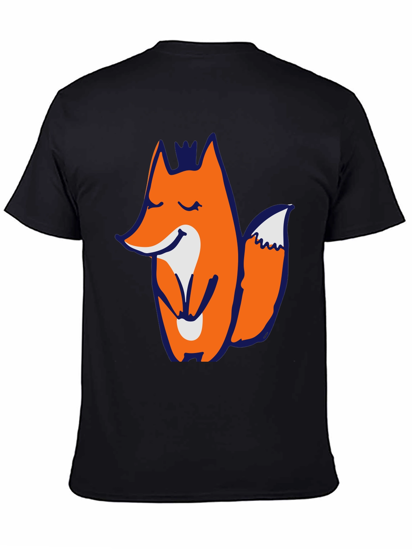 Mens Black T-shirt with Fox Graphic