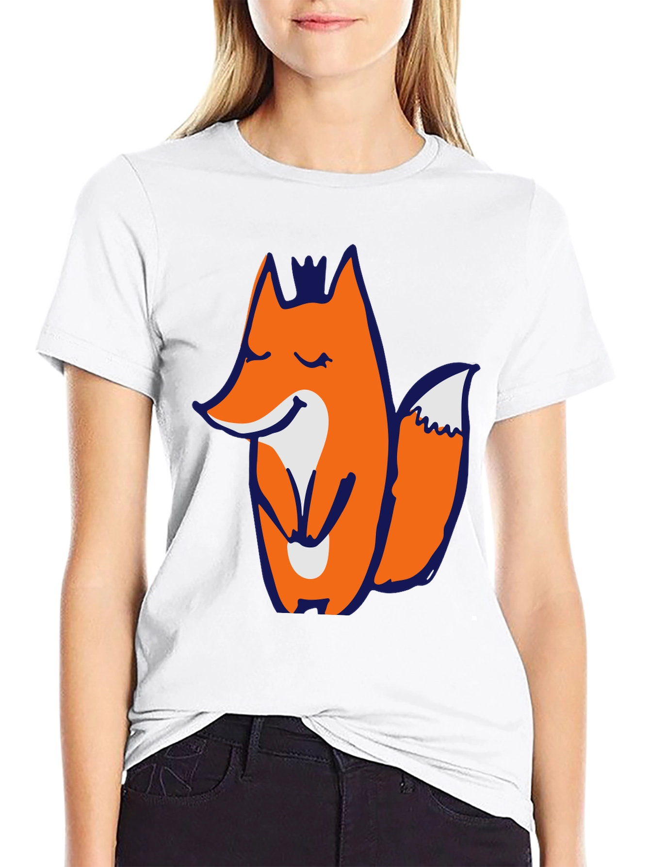 Mens Black T-shirt with Fox Graphic