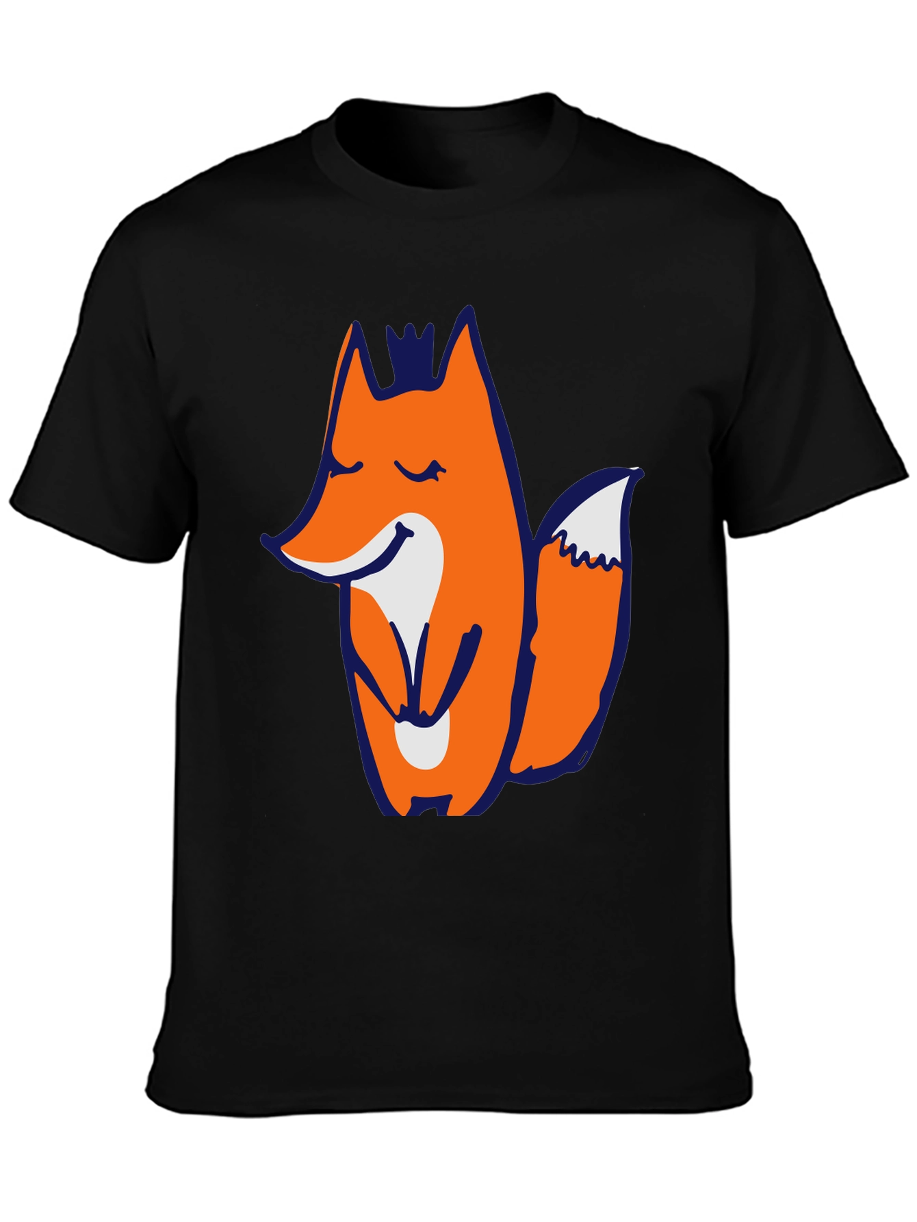 Mens Black T-shirt with Fox Graphic