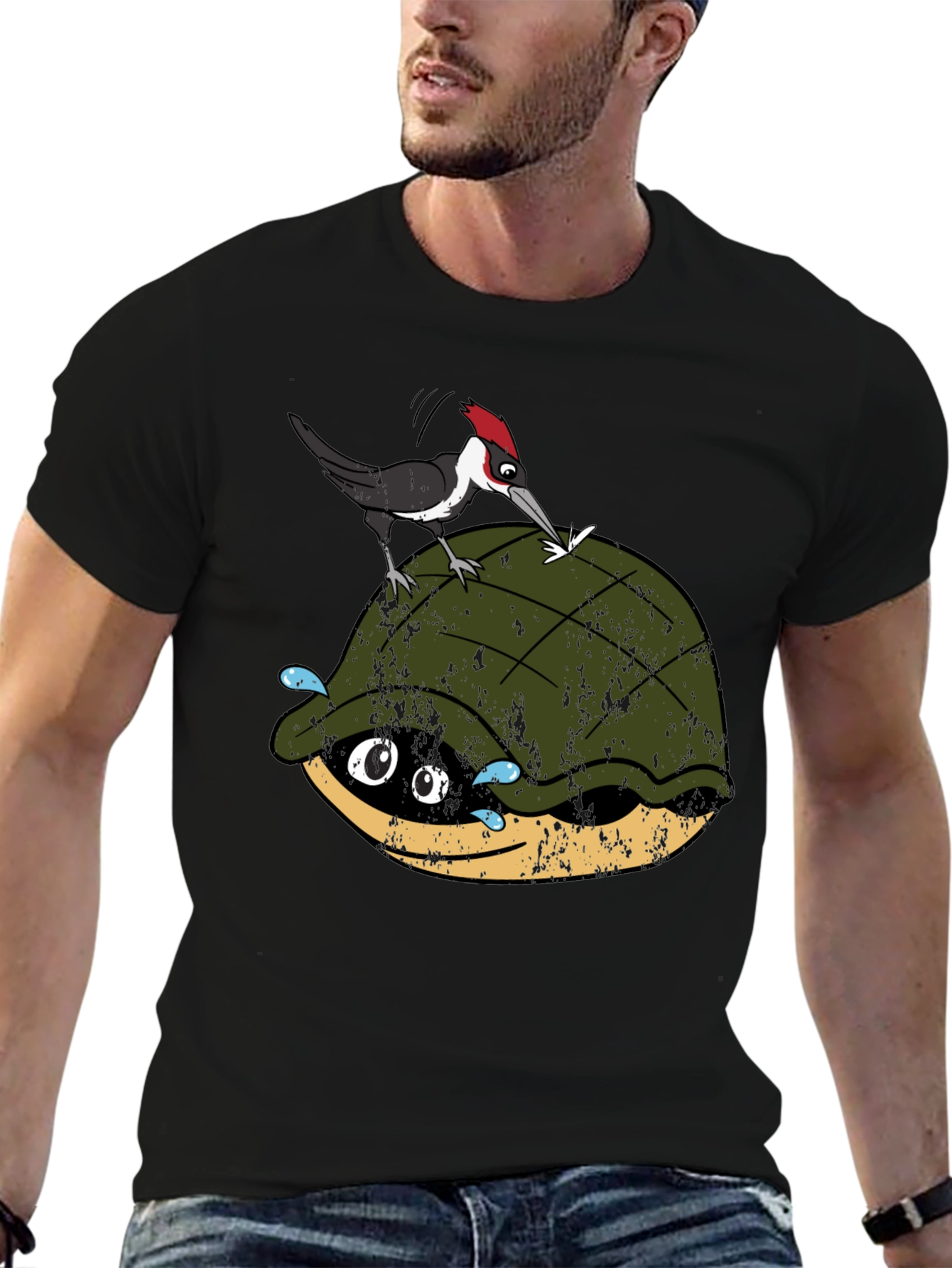 Turtle & Woodpecker Graphic Tee