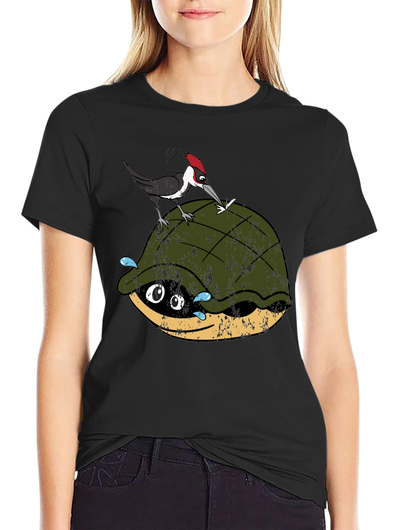 Turtle & Woodpecker Graphic Tee