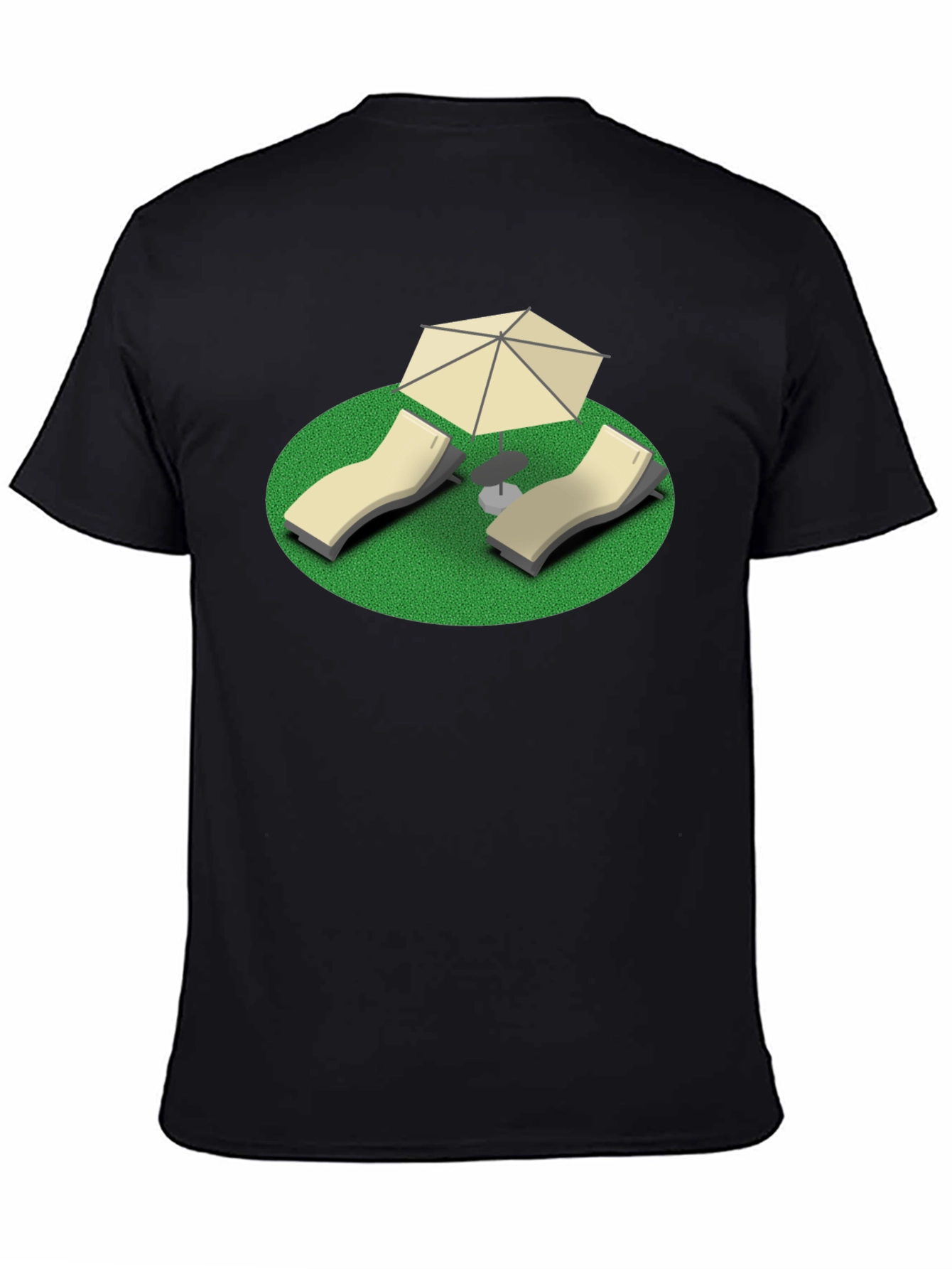 Relaxation Tee: Beach Chair & Umbrella Graphic T-Shirt