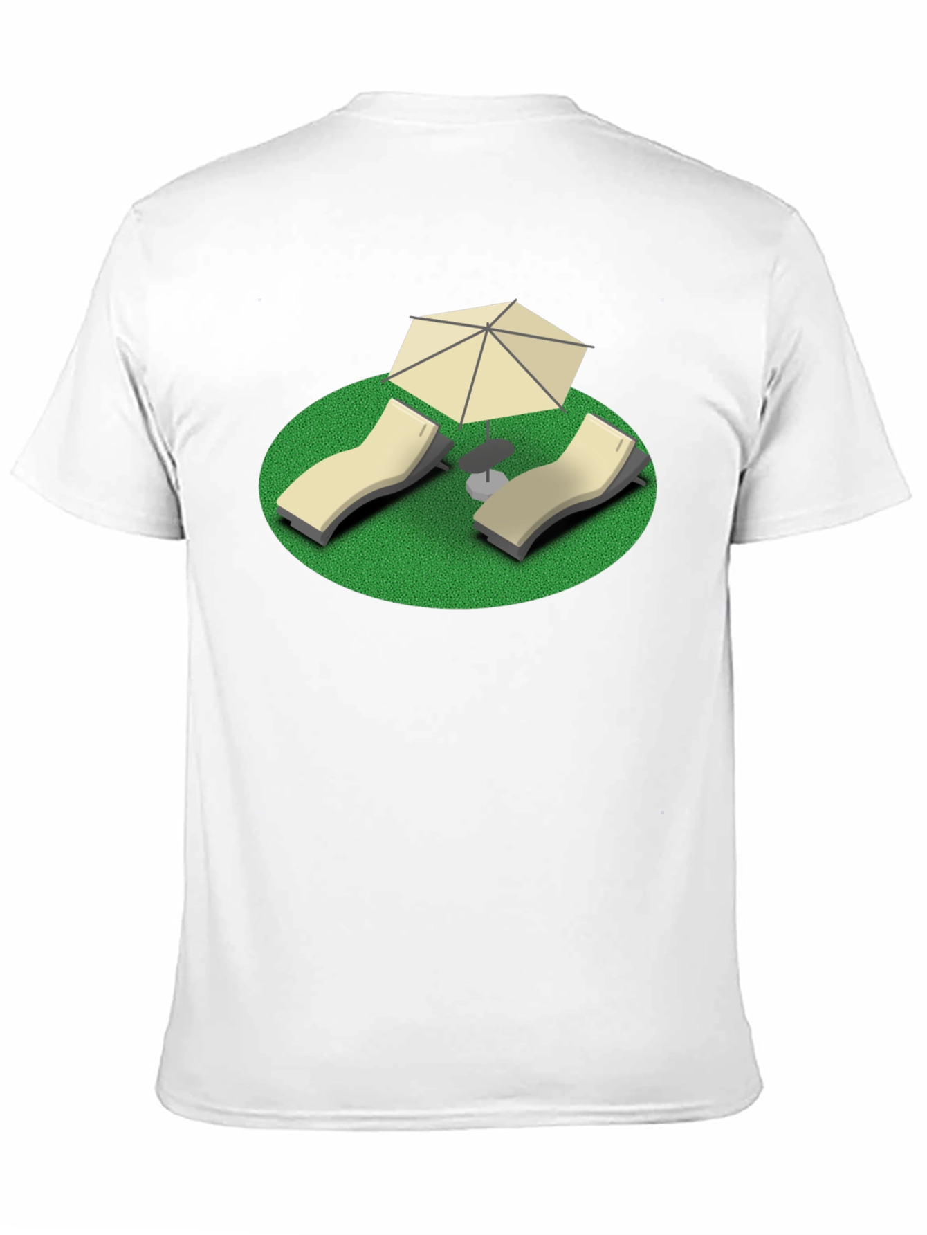 Relaxation Tee: Beach Chair & Umbrella Graphic T-Shirt