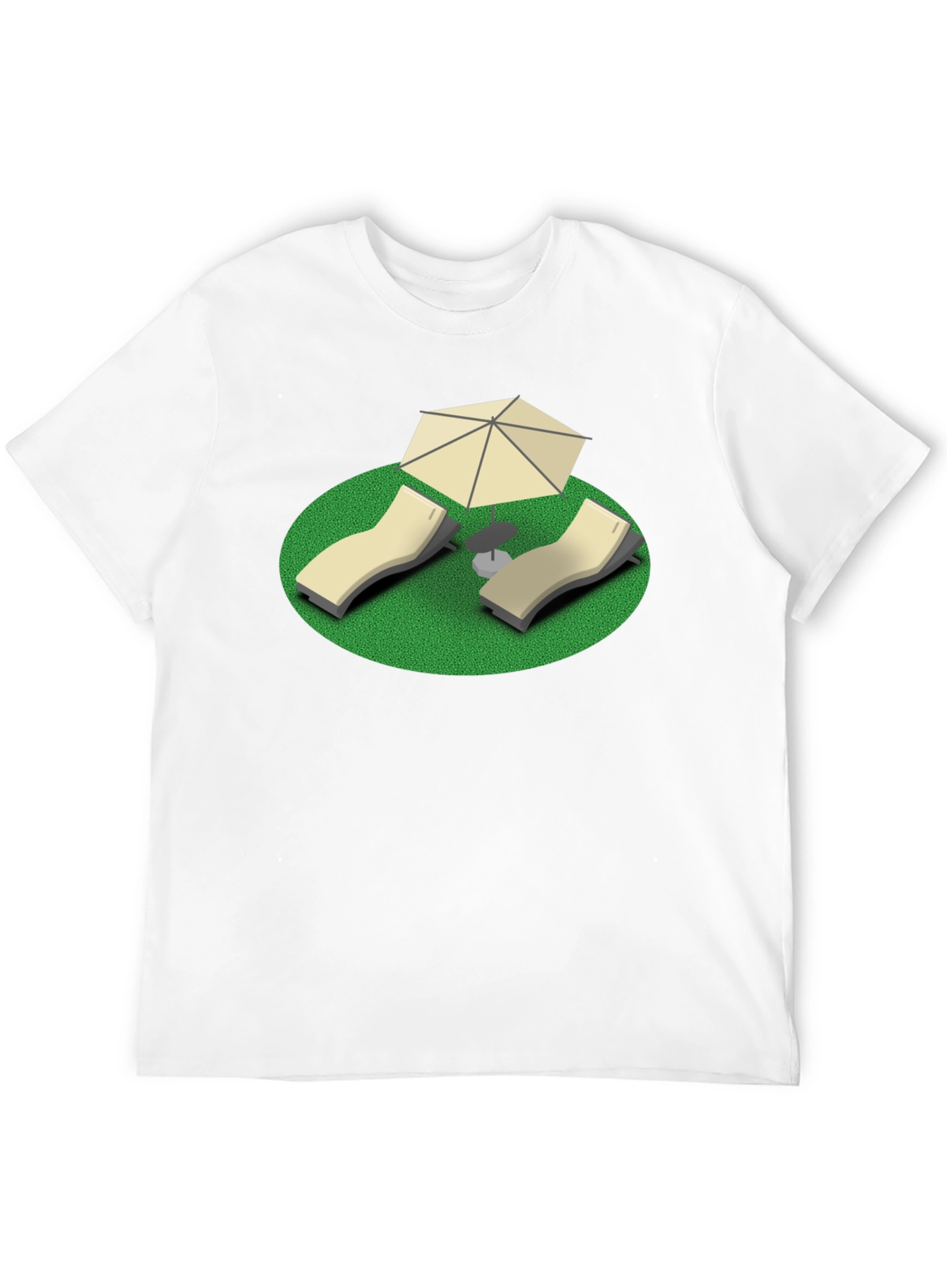 Relaxation Tee: Beach Chair & Umbrella Graphic T-Shirt