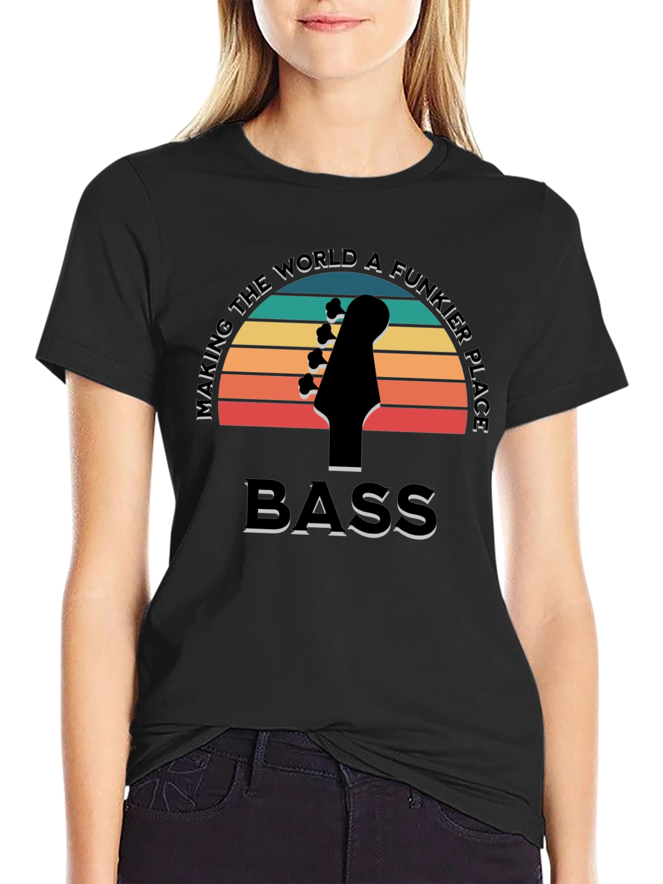 Bass Guitar T-Shirt - Making the World Funkier
