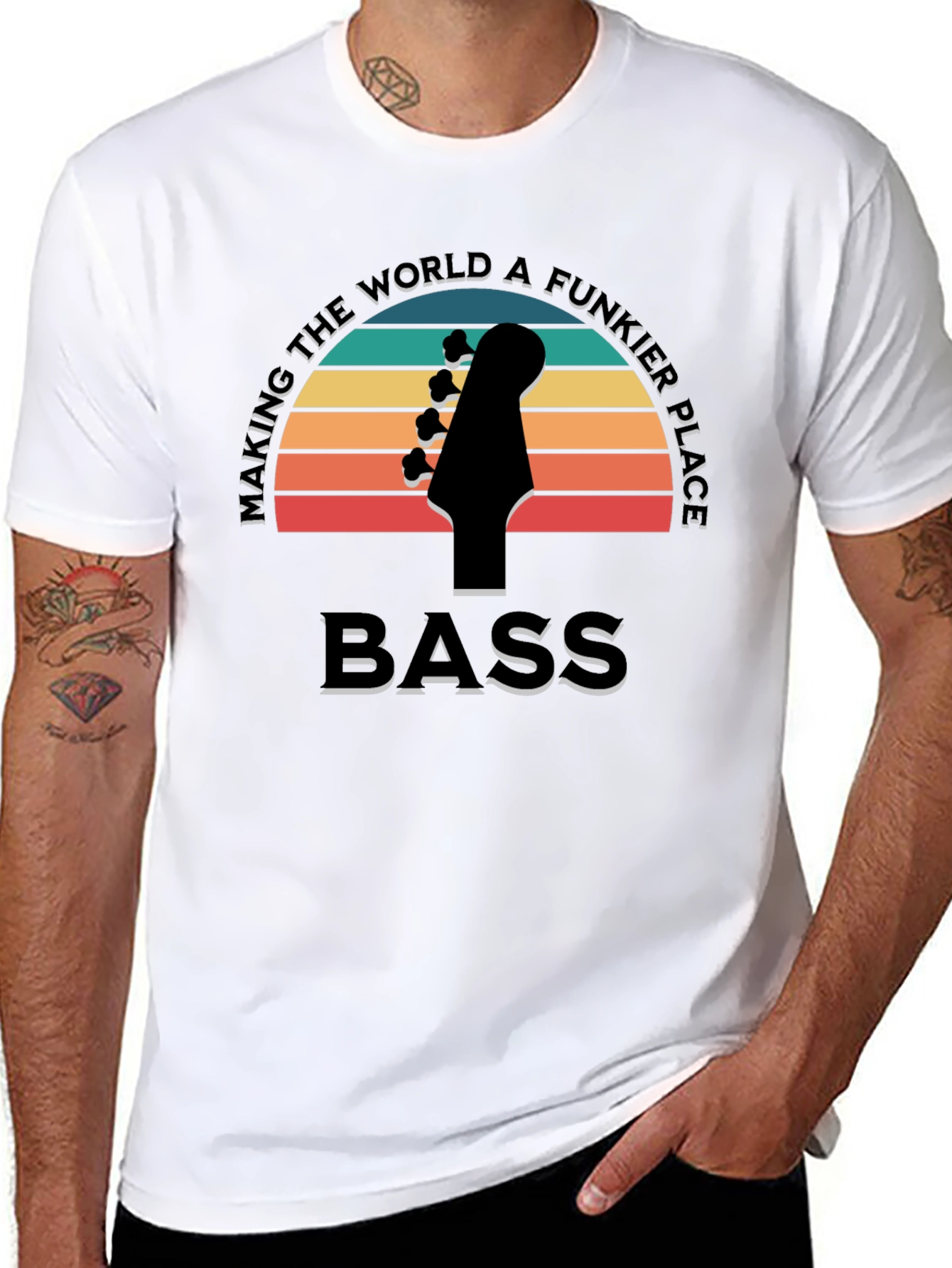 Bass Guitar T-Shirt - Making the World Funkier