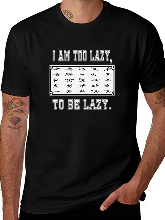 Too Lazy Triathlon Funny Mens T-Shirt