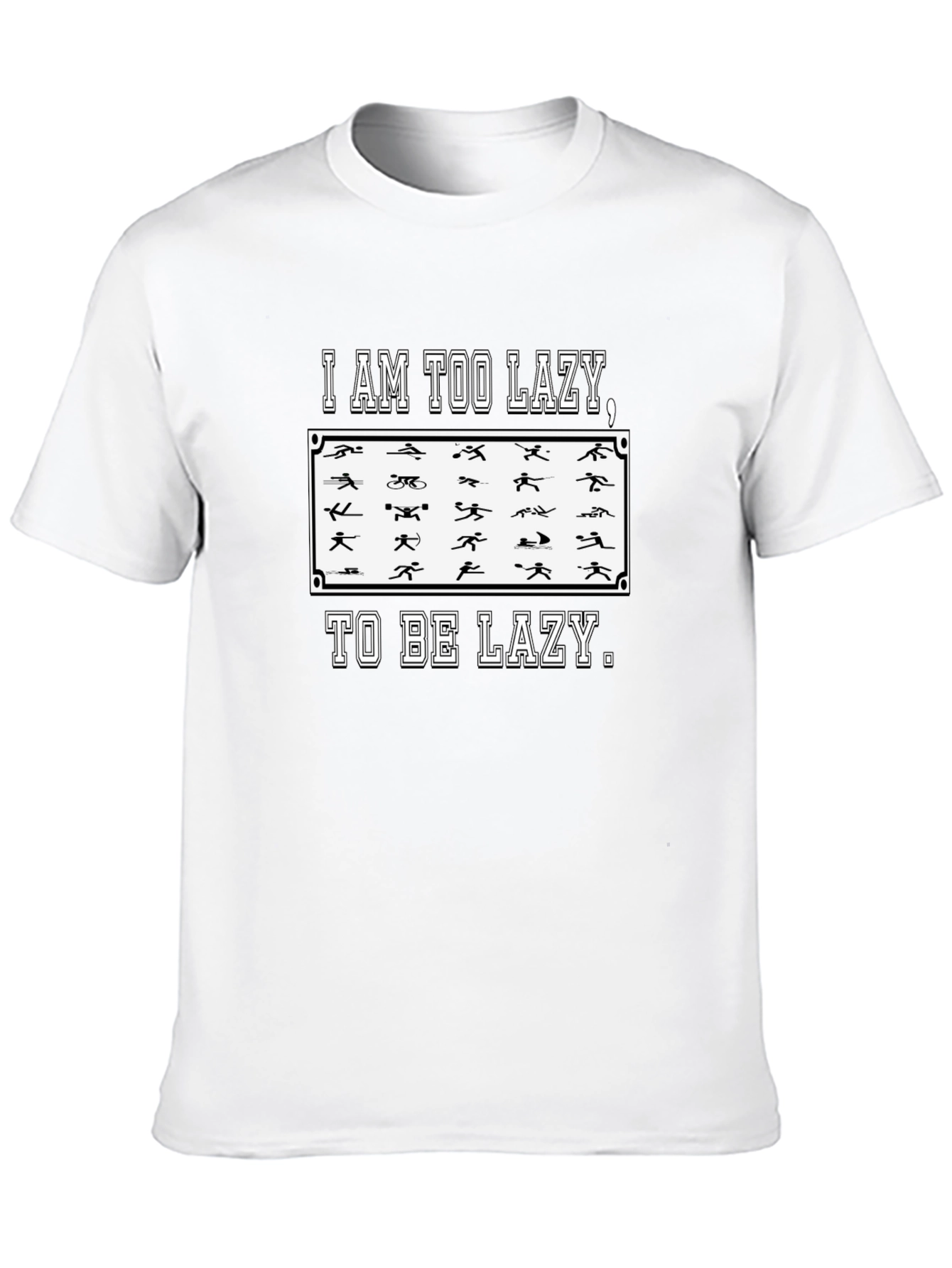 Too Lazy Triathlon Funny Mens T-Shirt