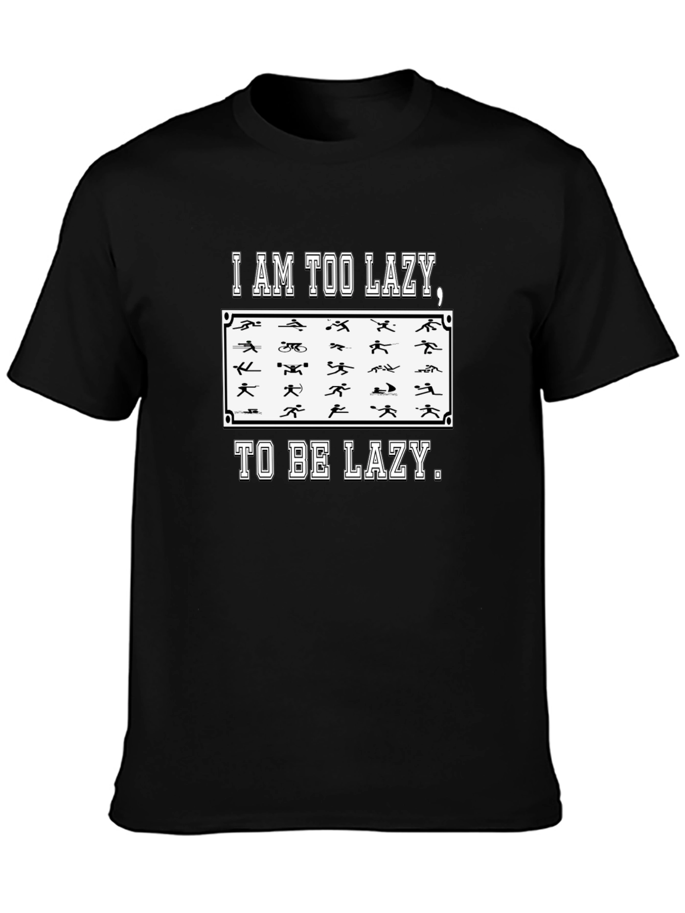 Too Lazy Triathlon Funny Mens T-Shirt