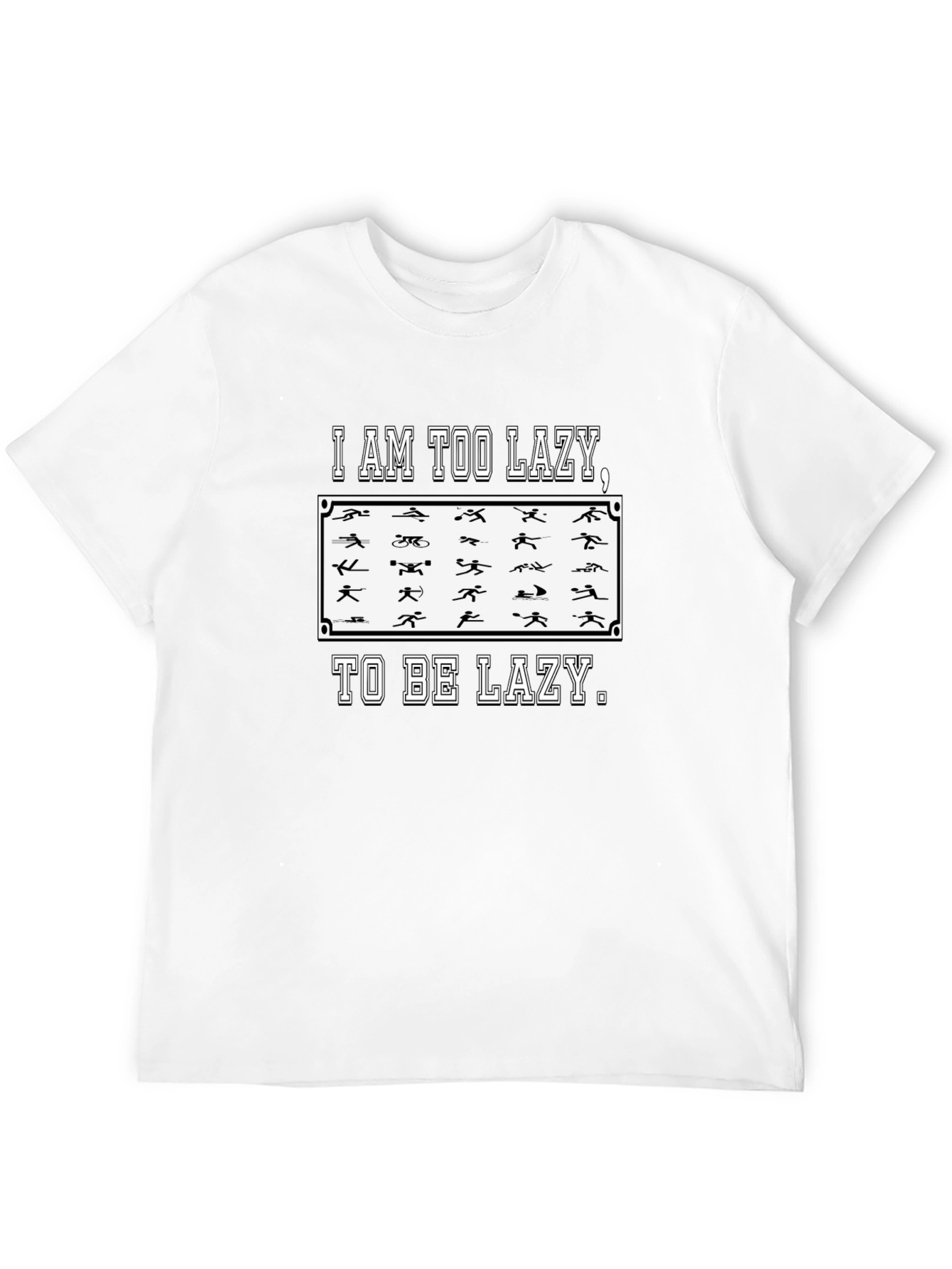 Too Lazy Triathlon Funny Mens T-Shirt