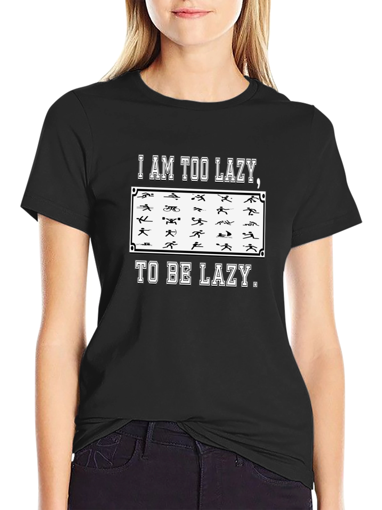 Too Lazy Triathlon Funny Mens T-Shirt