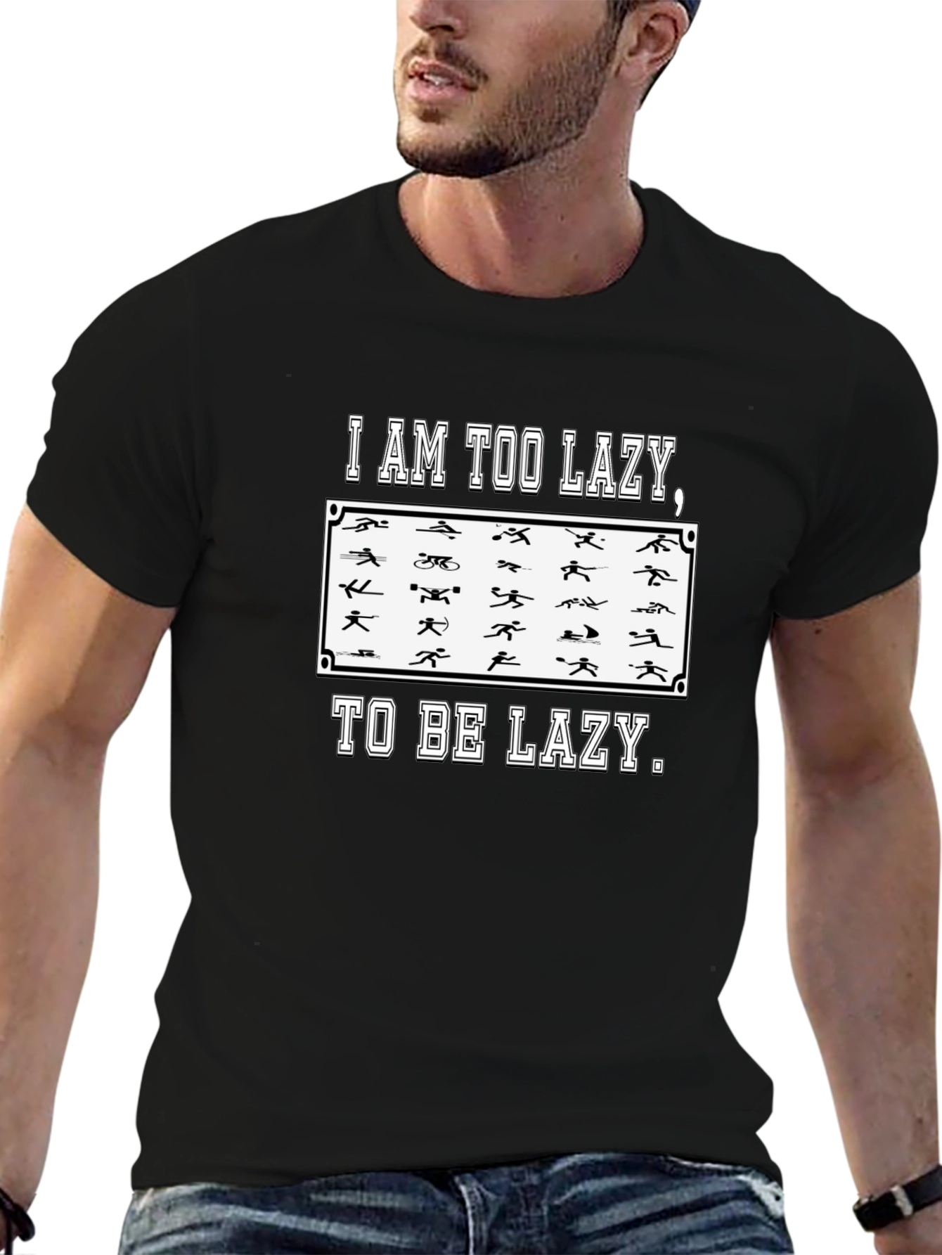 Too Lazy Triathlon Funny Mens T-Shirt