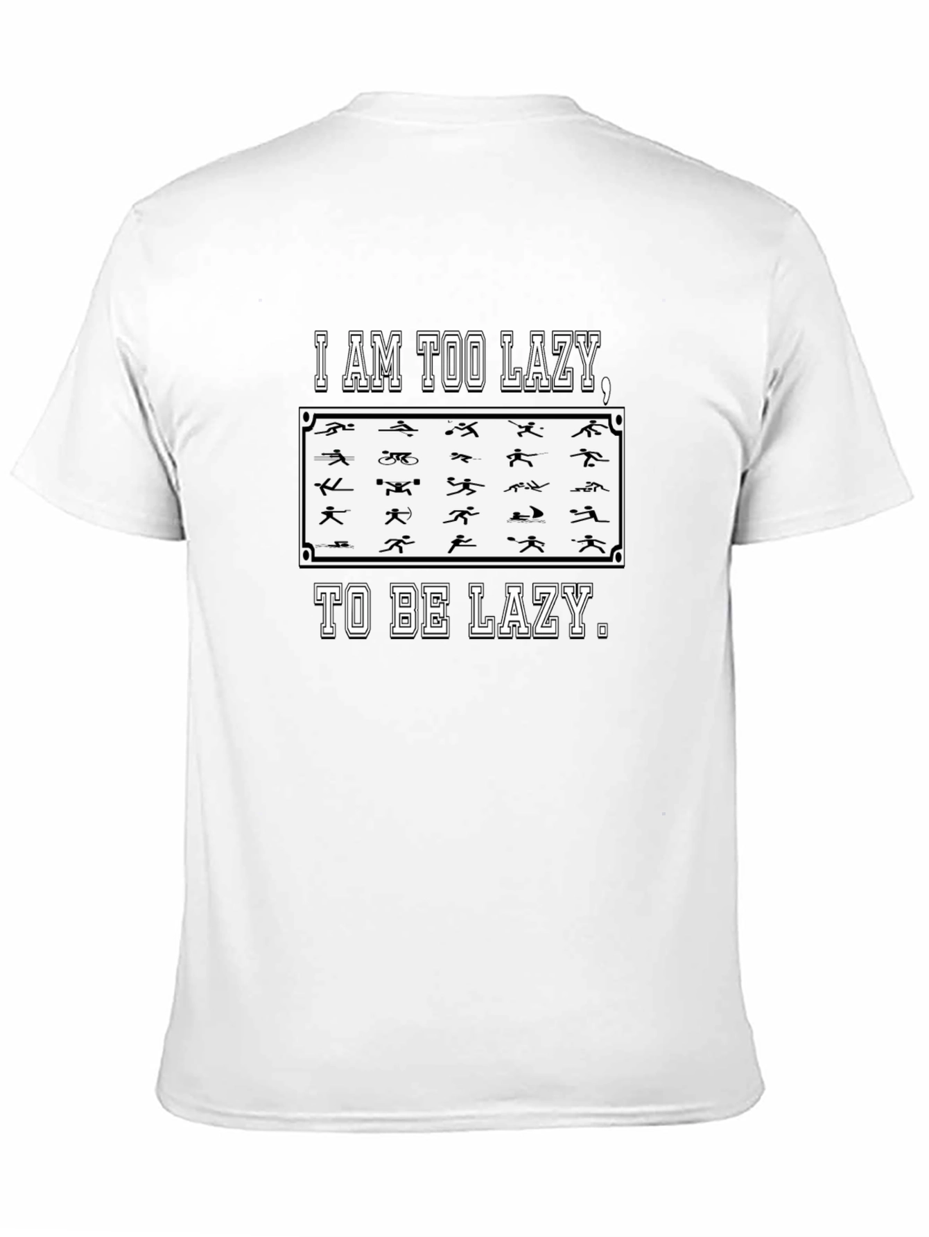 Too Lazy Triathlon Funny Mens T-Shirt