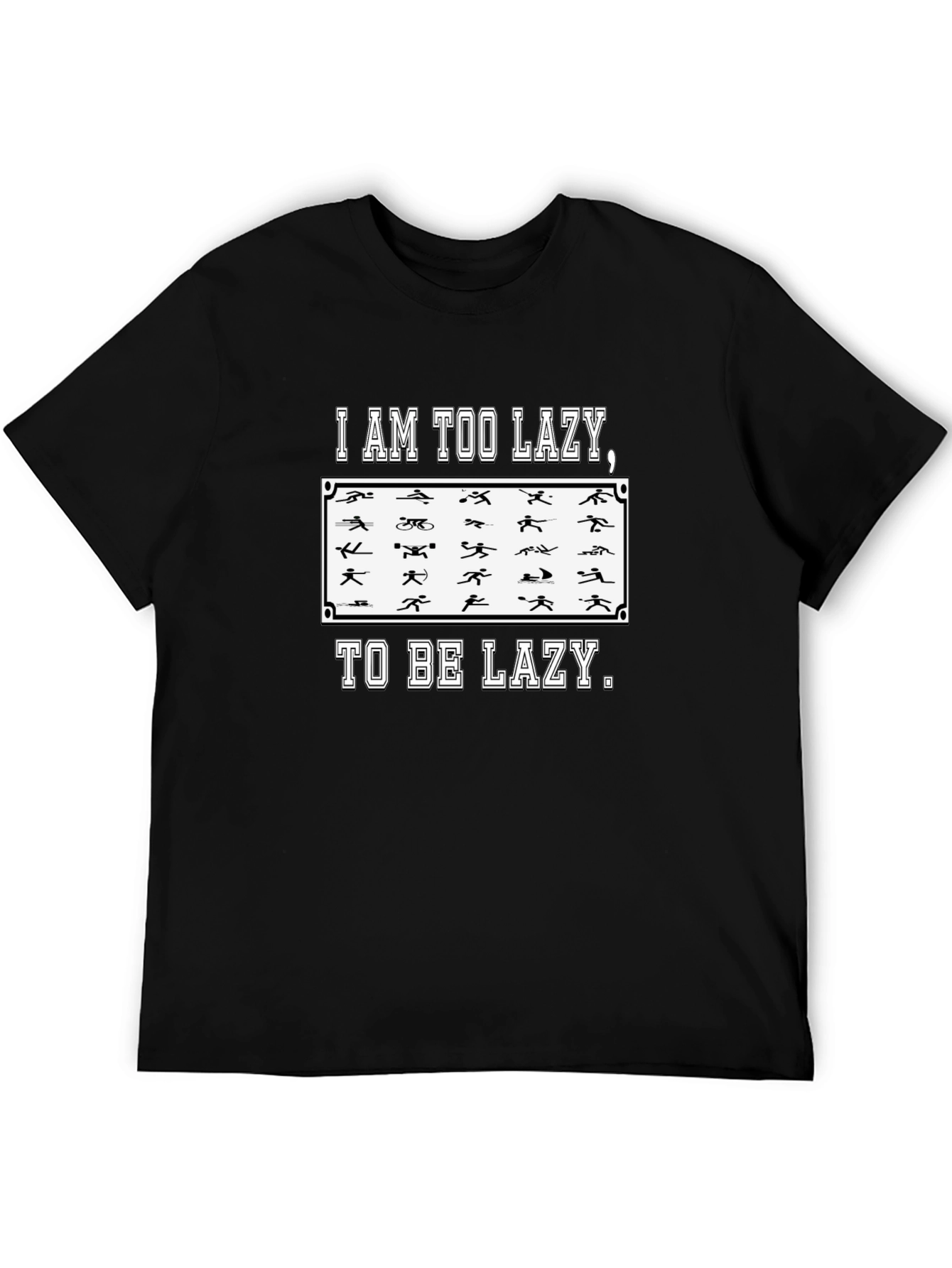 Too Lazy Triathlon Funny Mens T-Shirt