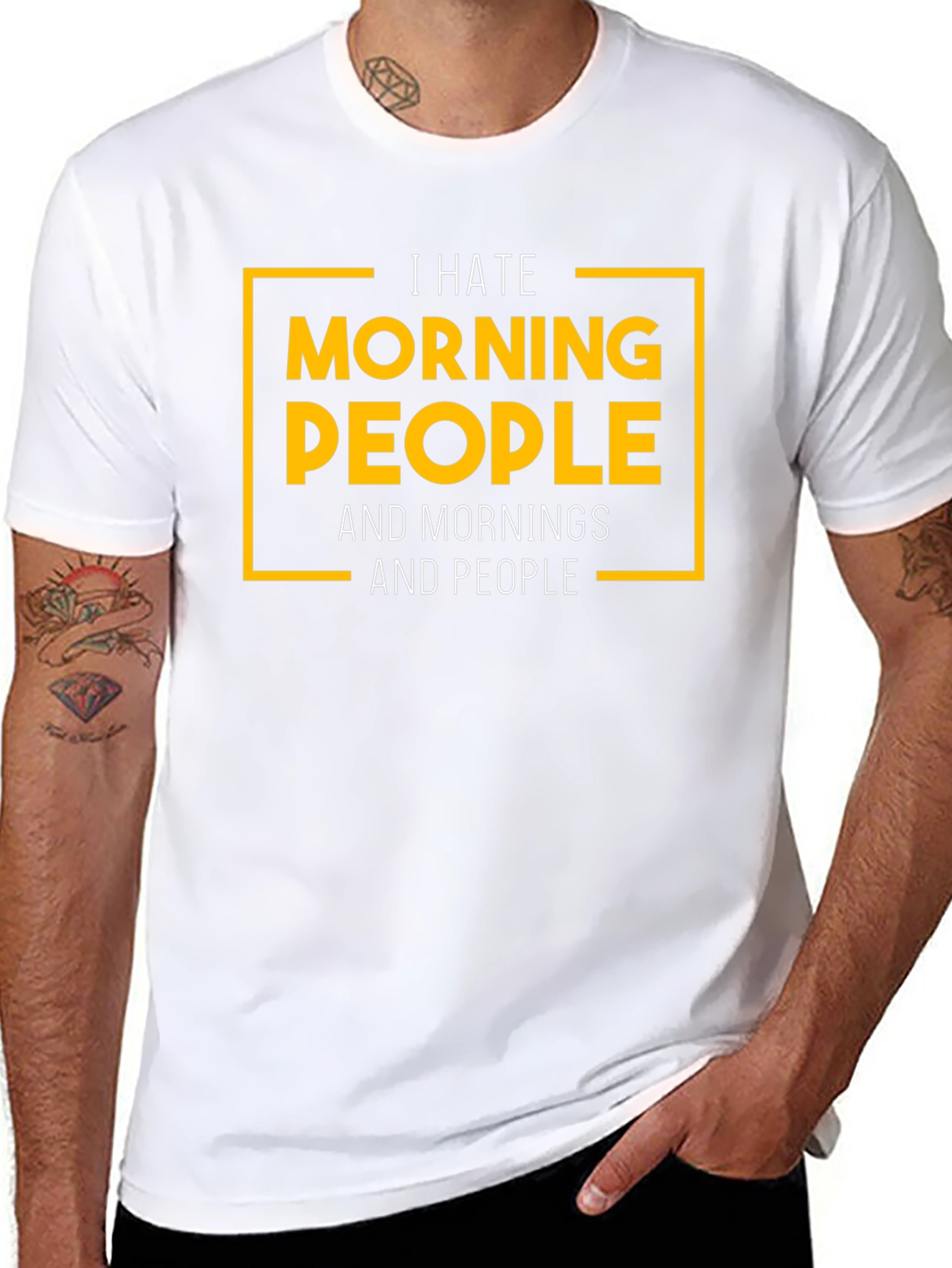 I Hate Morning People Black Graphic T-Shirt