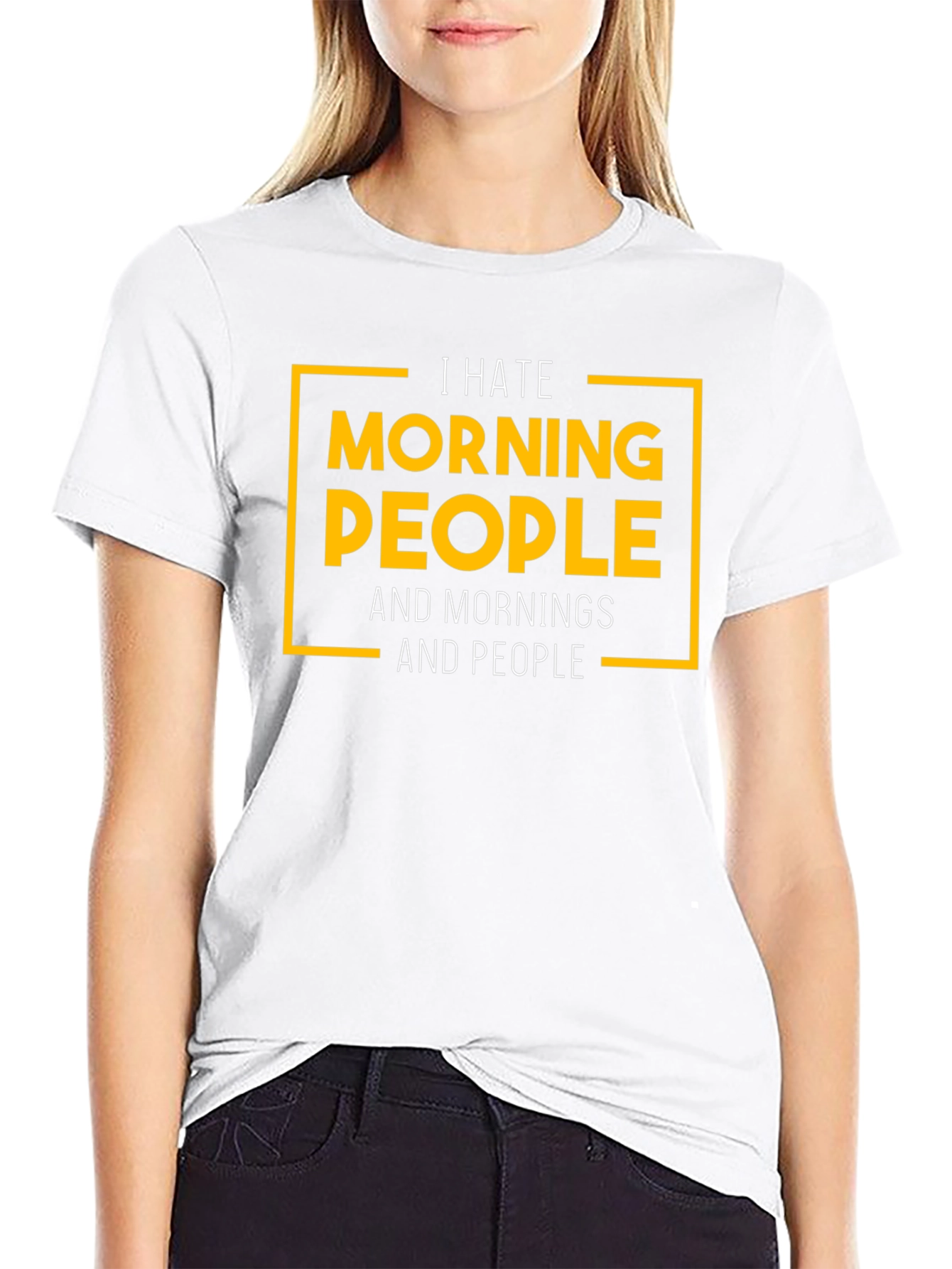 I Hate Morning People Black Graphic T-Shirt