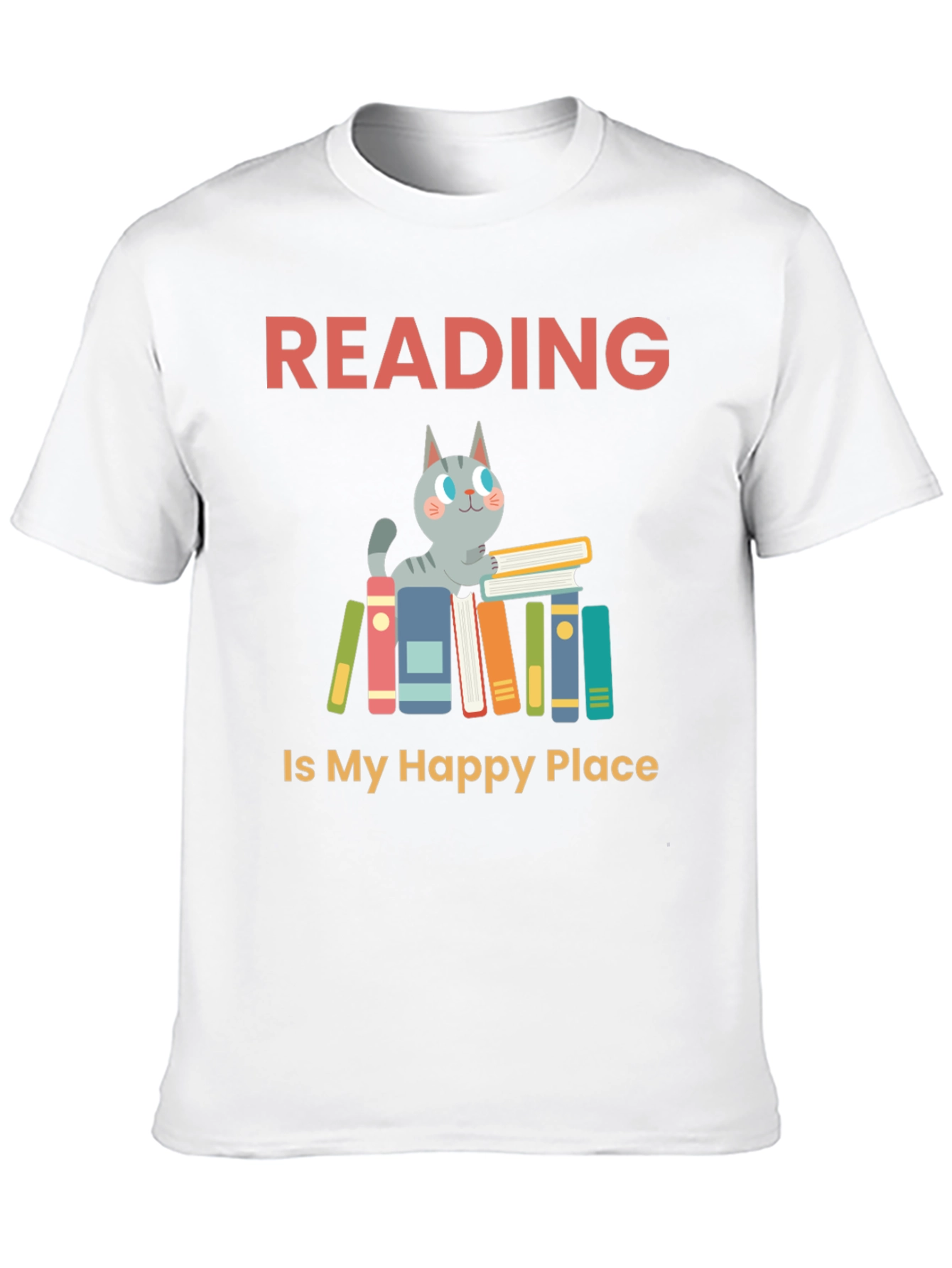 Reading Cat Graphic T-Shirt