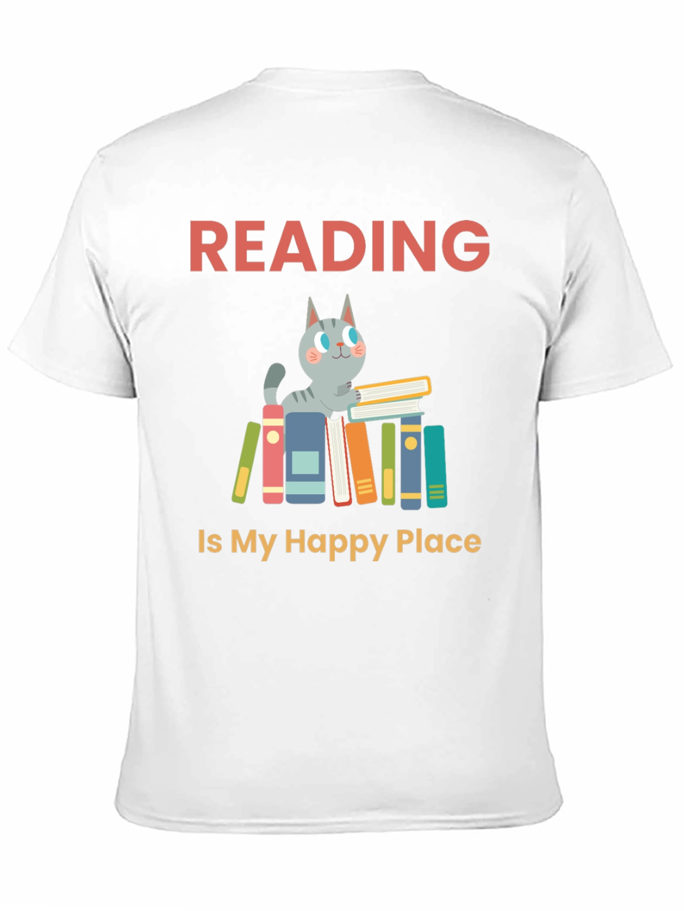 Reading Cat Graphic T-Shirt
