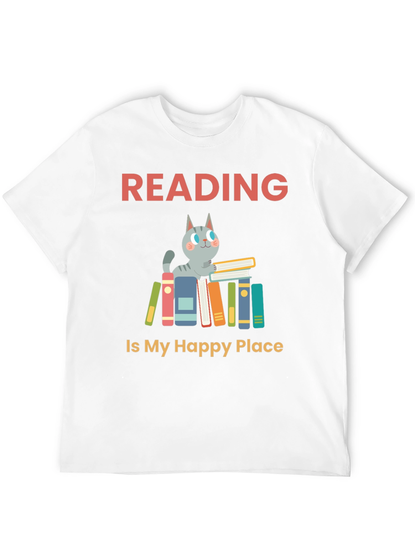 Reading Cat Graphic T-Shirt