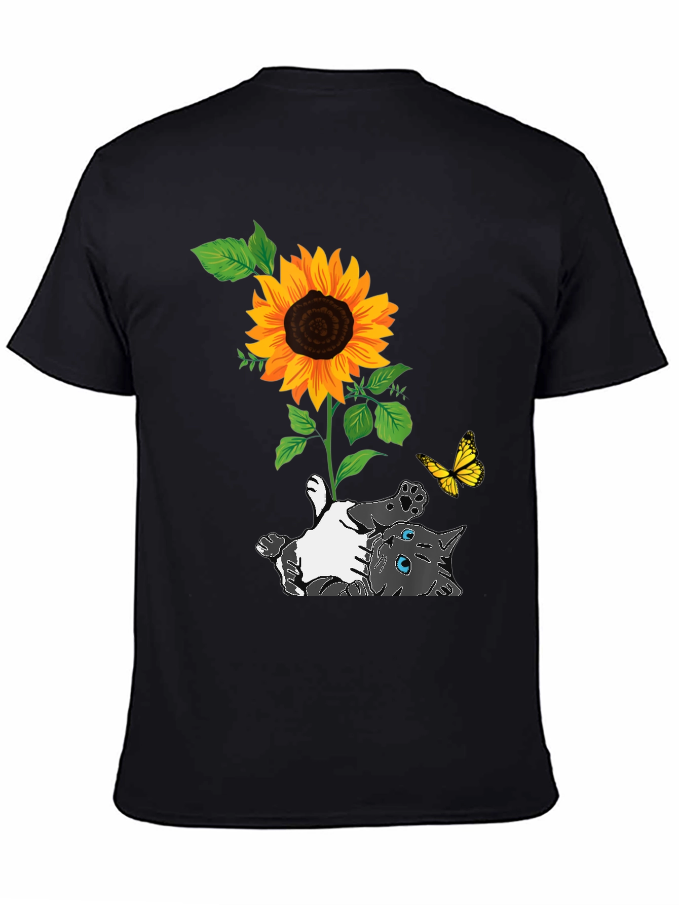 Cat and Sunflower Graphic Tee