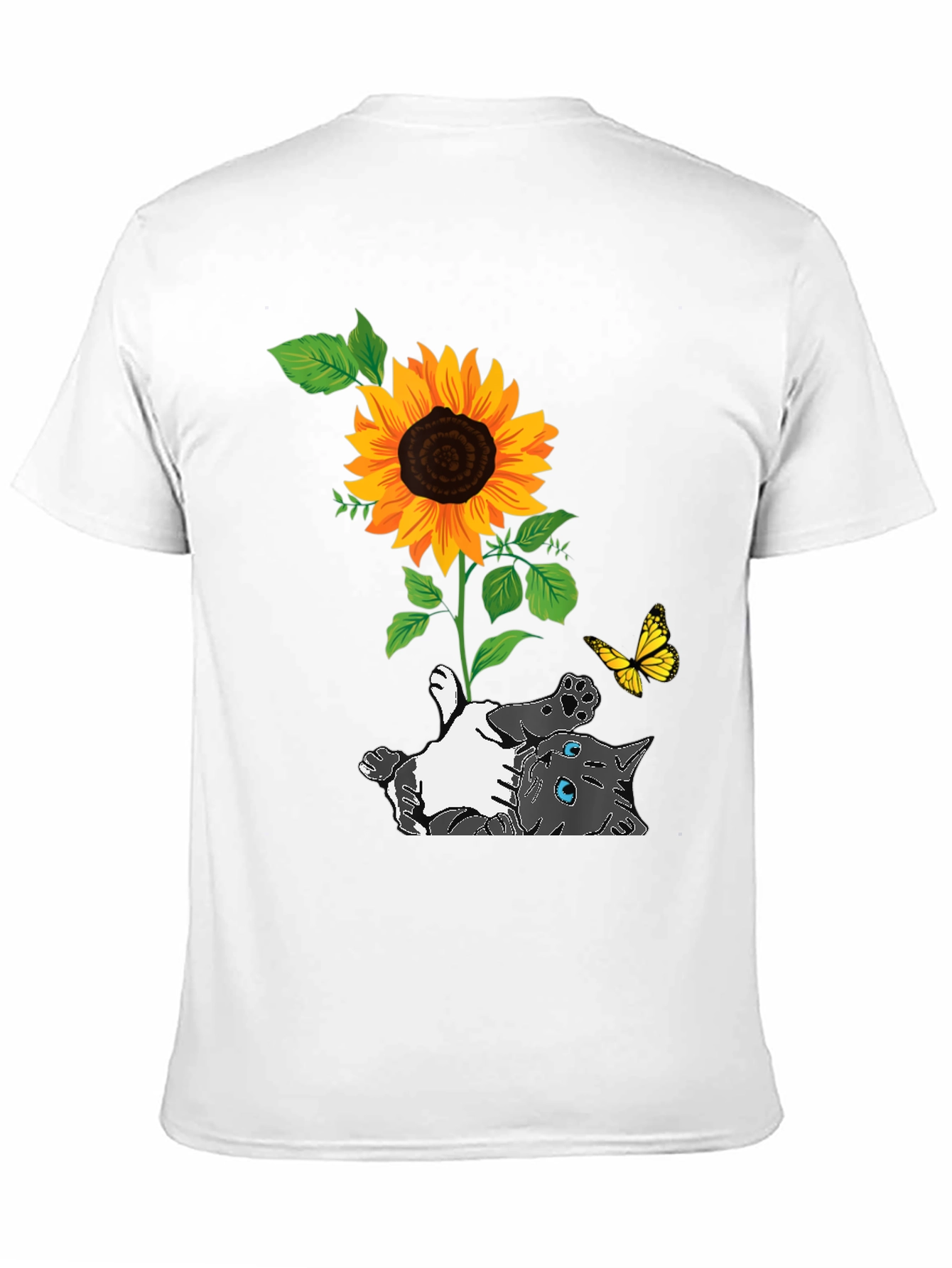 Cat and Sunflower Graphic Tee