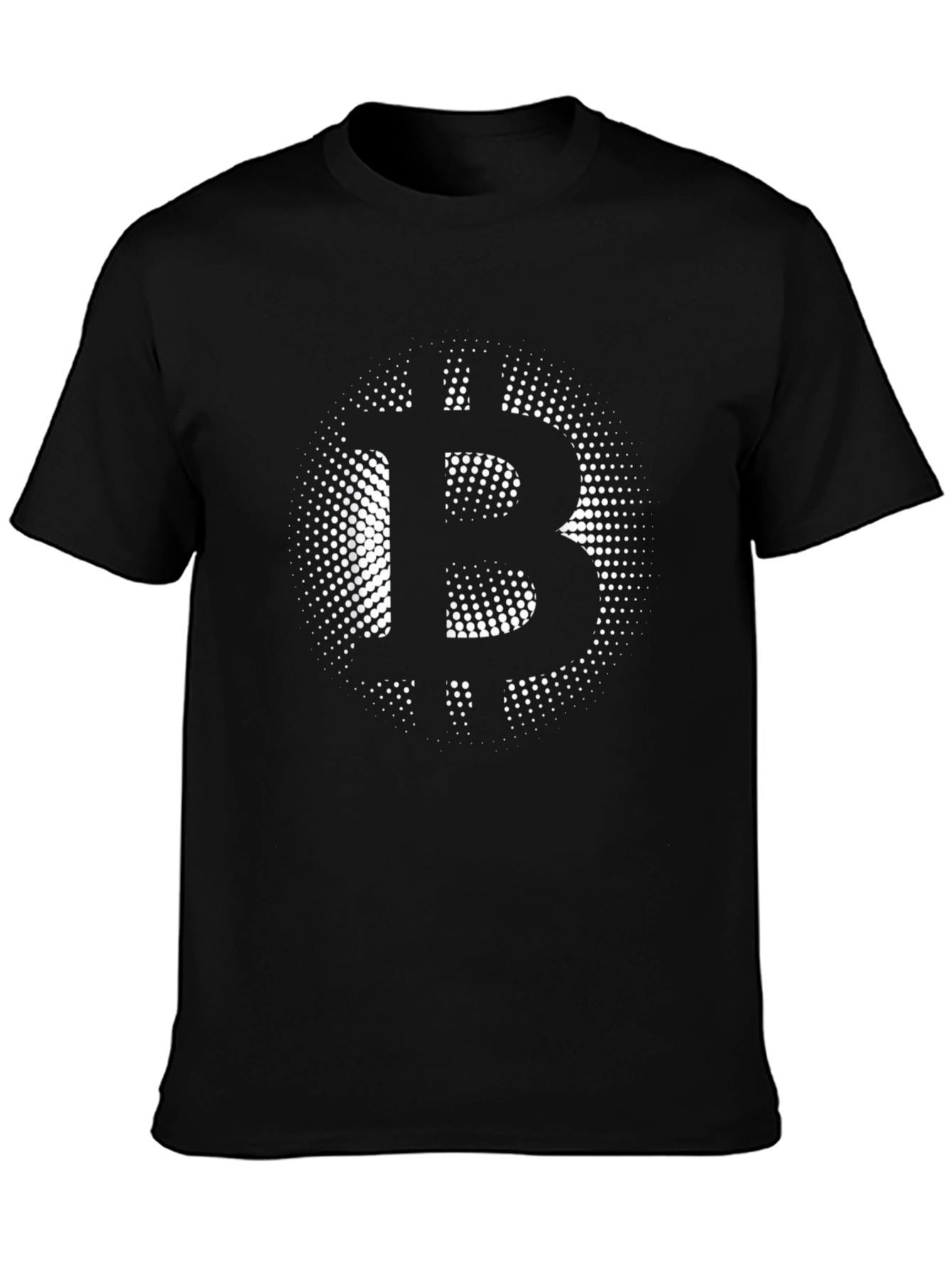 Bitcoin Halftone Black T-Shirt - Crypto Currency Tee