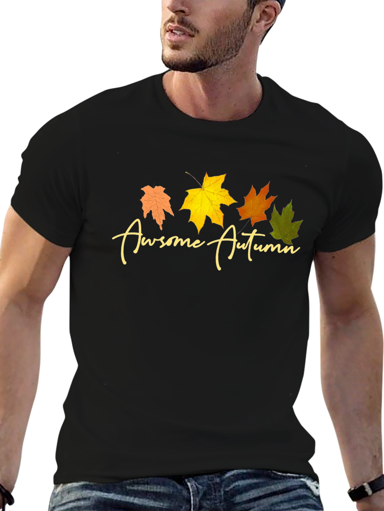 Awesome Autumn Leaves Graphic T-Shirt