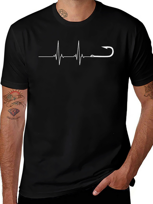 Fishing Heartbeat T-Shirt - Fishermans Pulse Tee