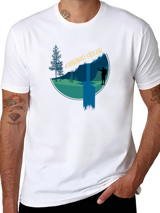Hiking Freak Black T-Shirt - Nature Adventure Tee