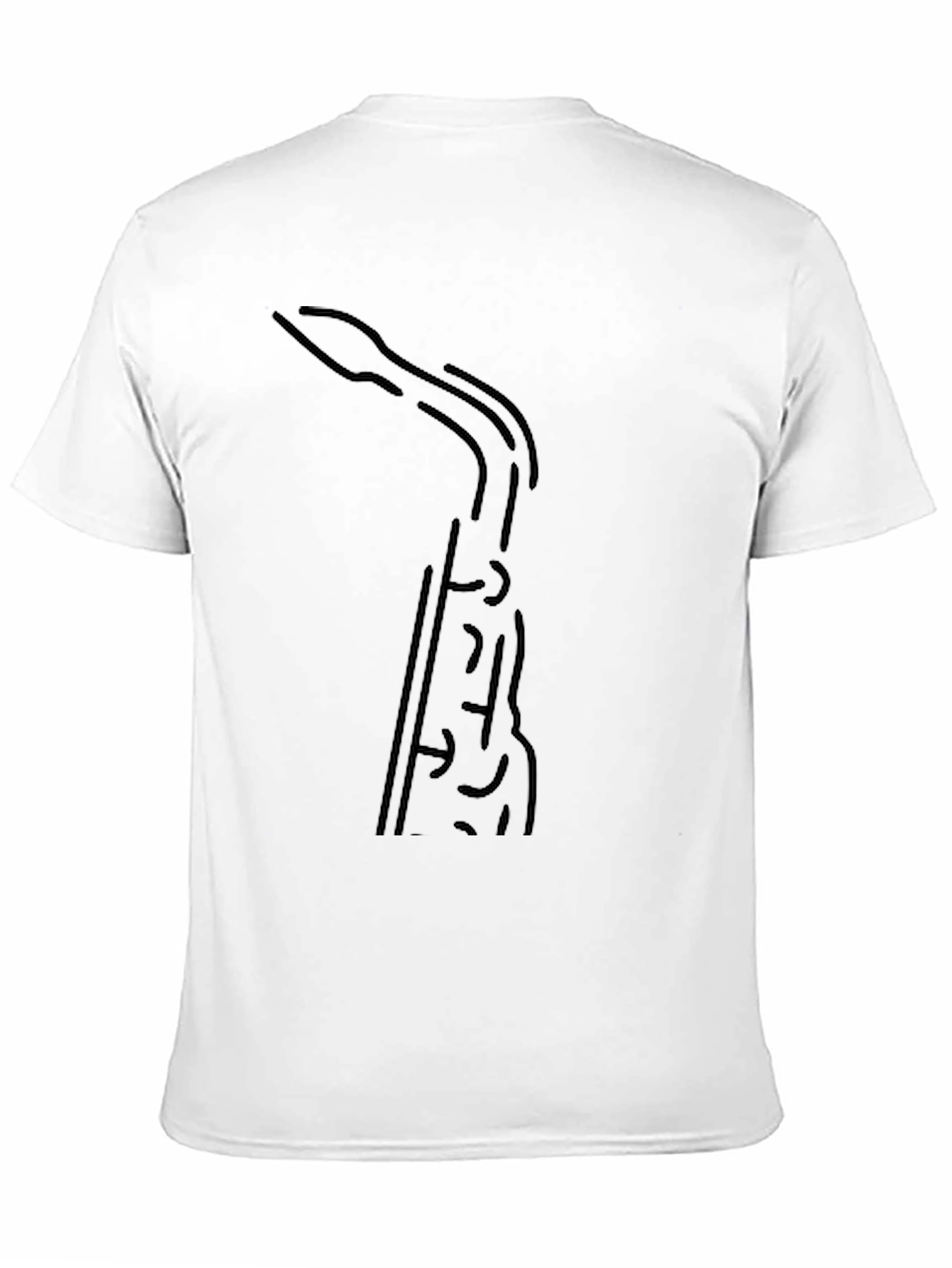 Saxophone Outline Black T-Shirt