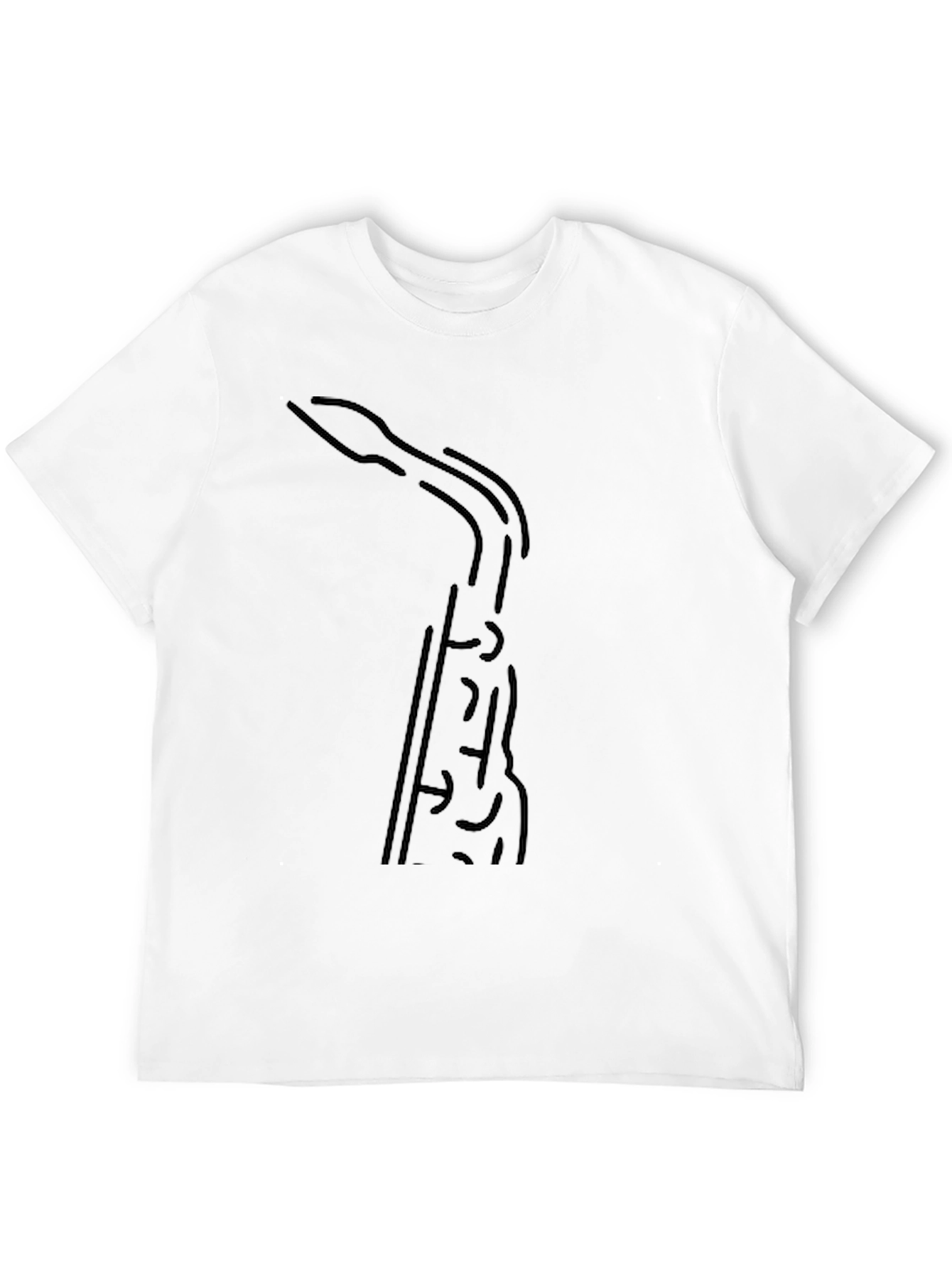 Saxophone Outline Black T-Shirt
