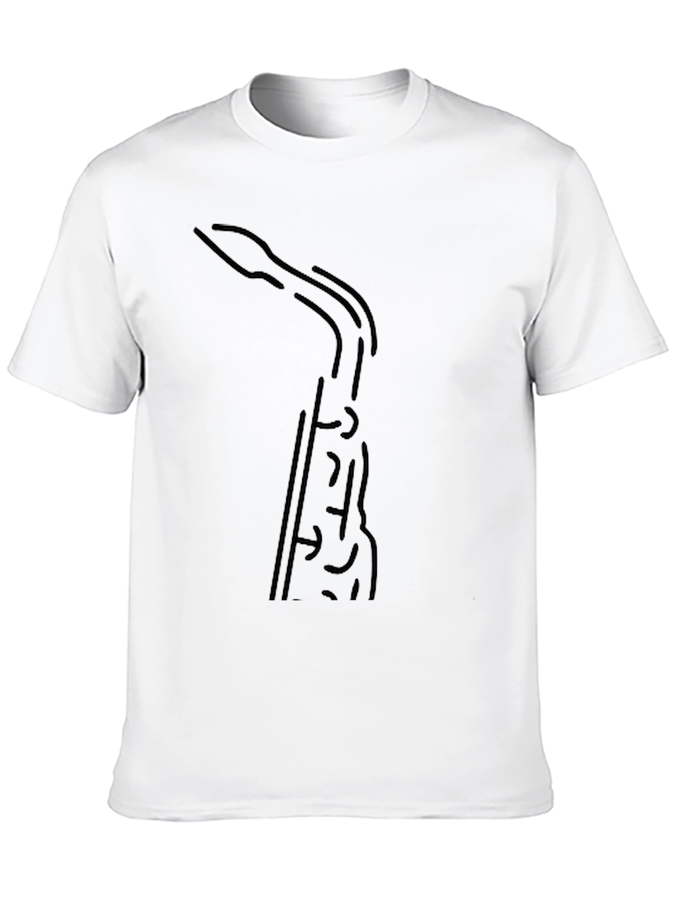 Saxophone Outline Black T-Shirt
