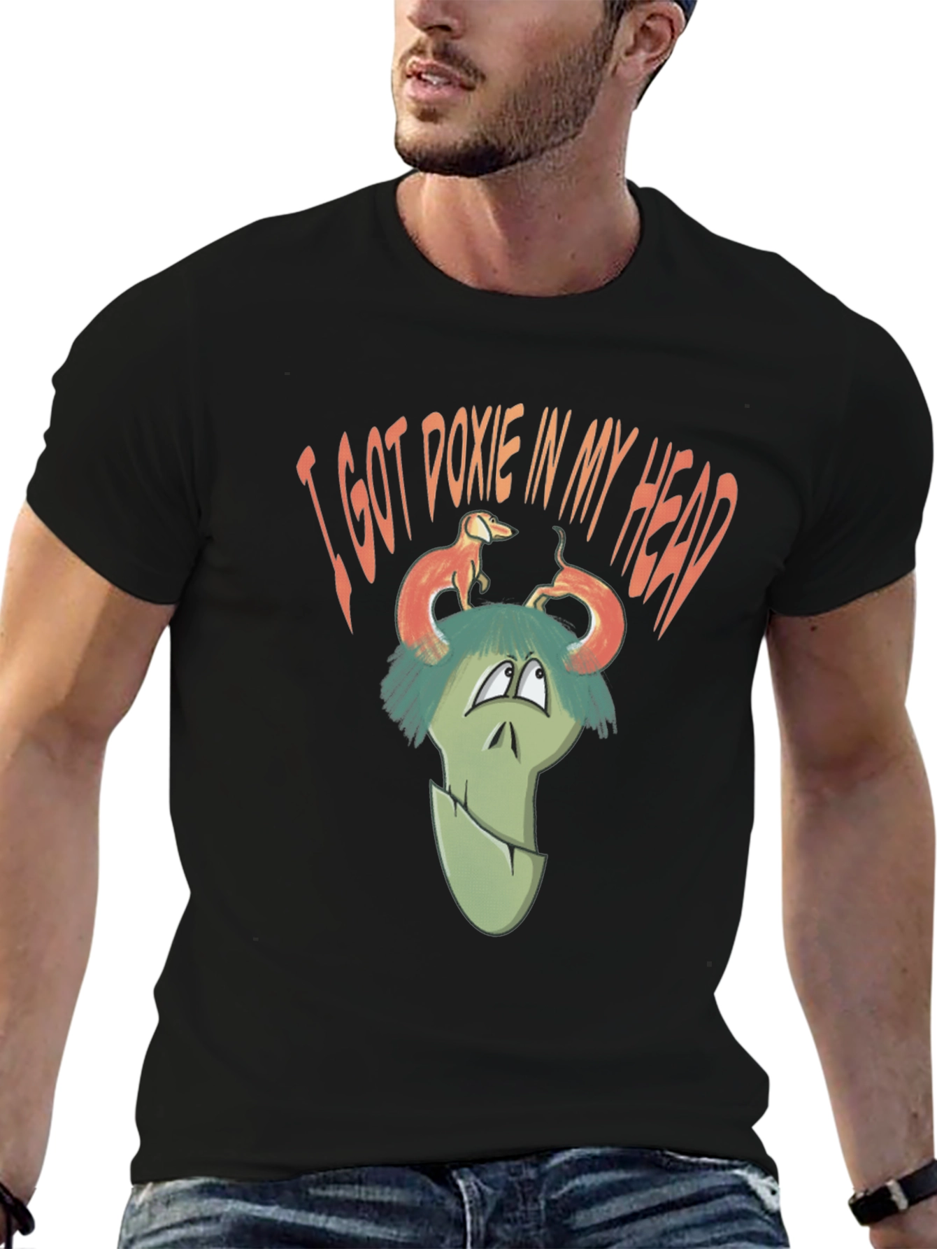 Doxie Head Graphic Tee - Unique Novelty T-Shirt