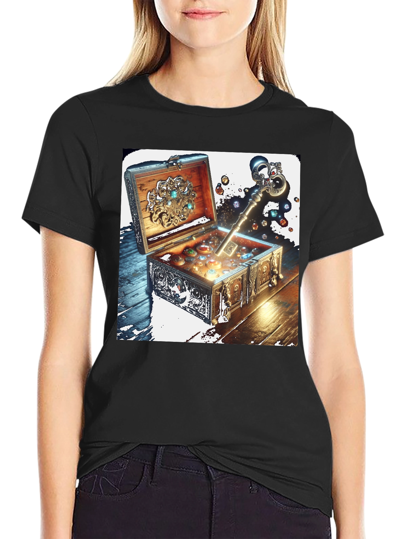 Treasure Key Black Tee