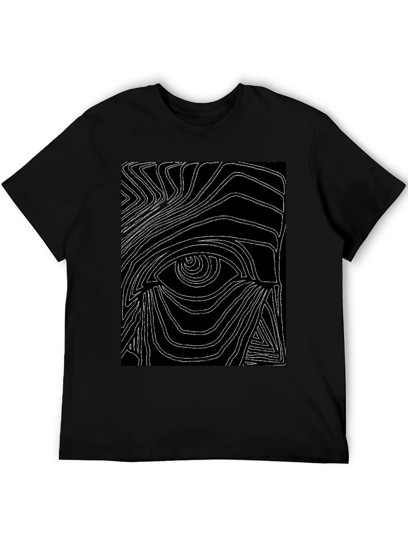 Abstract Eye Graphic Black T-Shirt