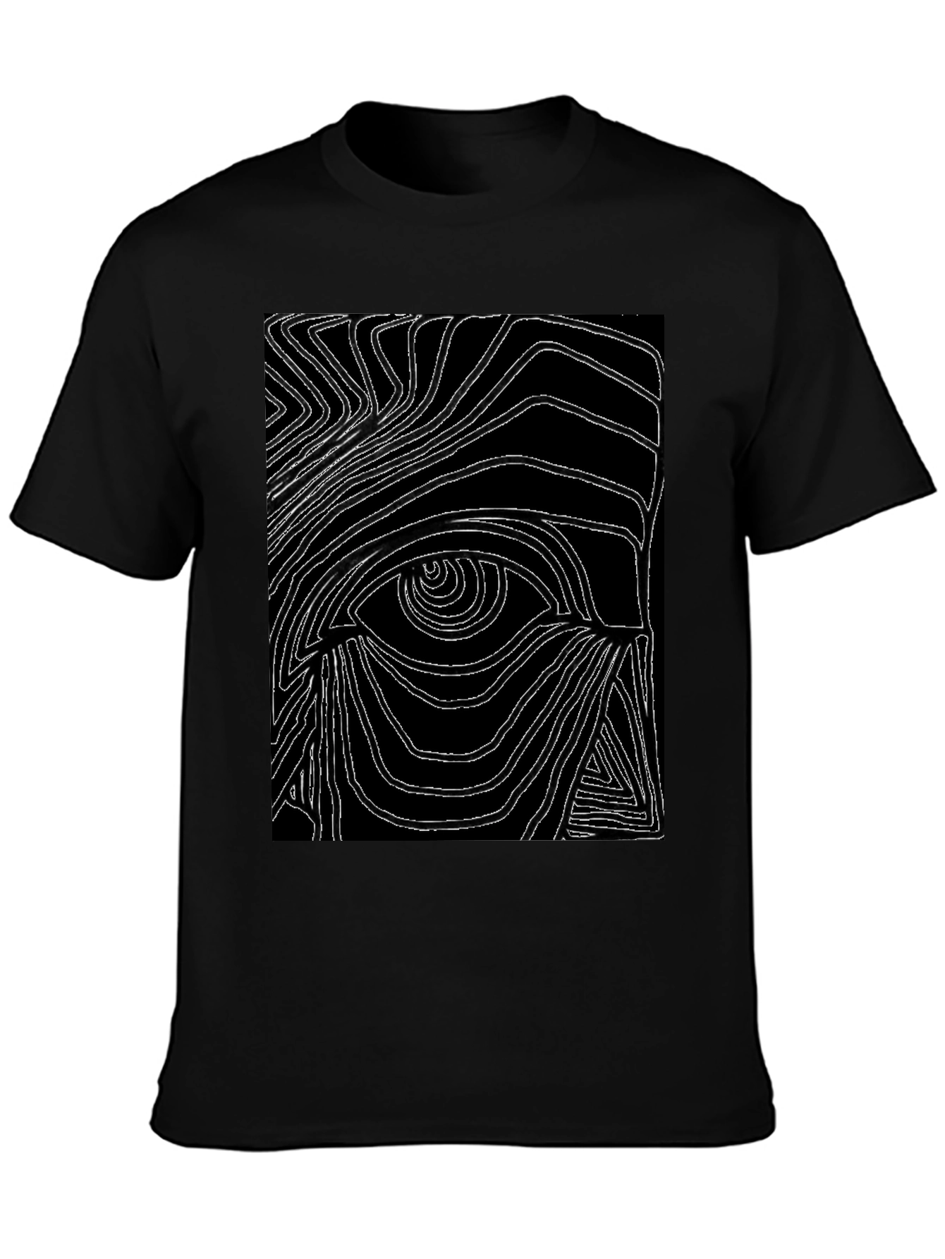 Abstract Eye Graphic Black T-Shirt