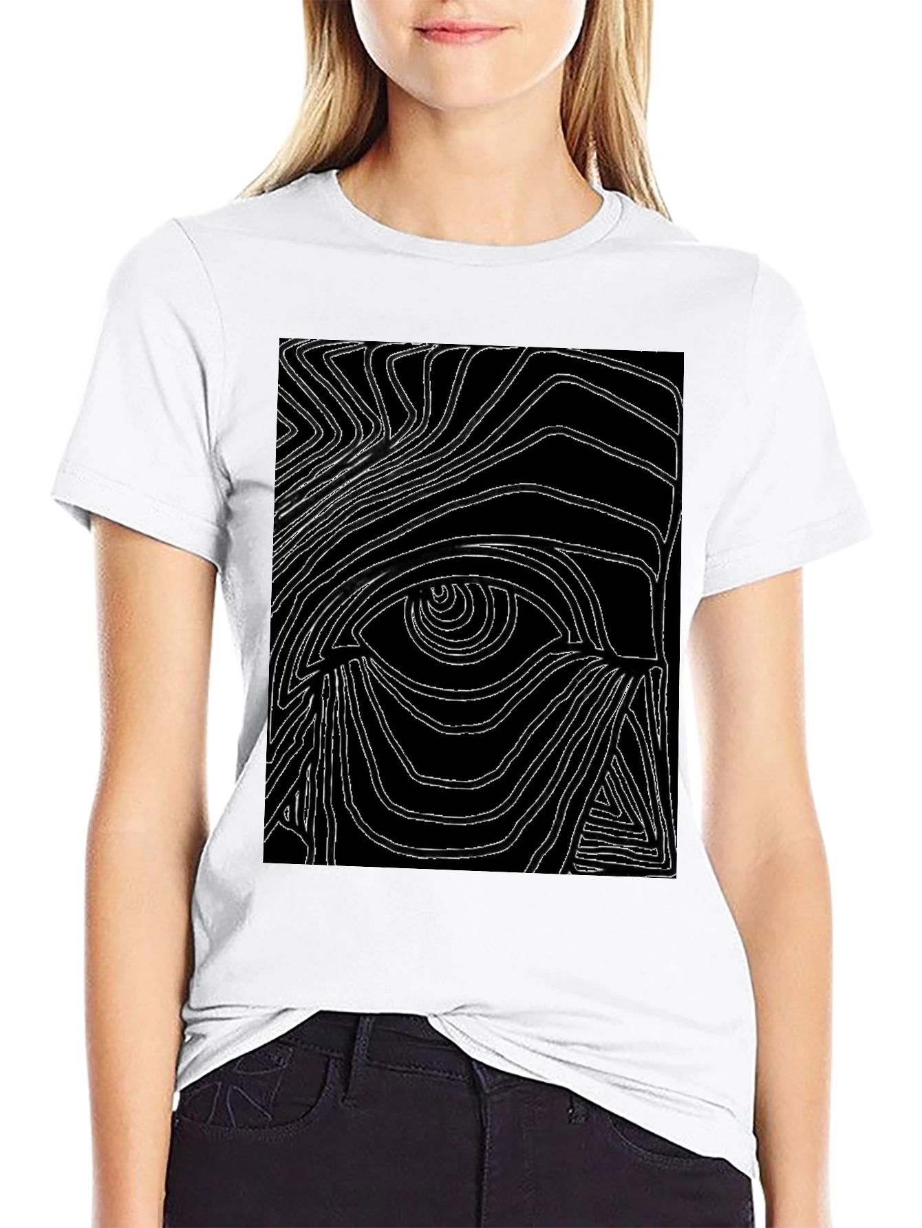 Abstract Eye Graphic Black T-Shirt